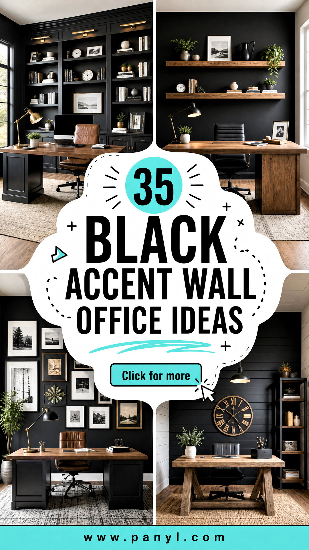 35 Black Accent Wall Office Ideas for a Focused Workspace - 35 Black Accent Wall Office Ideas for a Focused Workspace