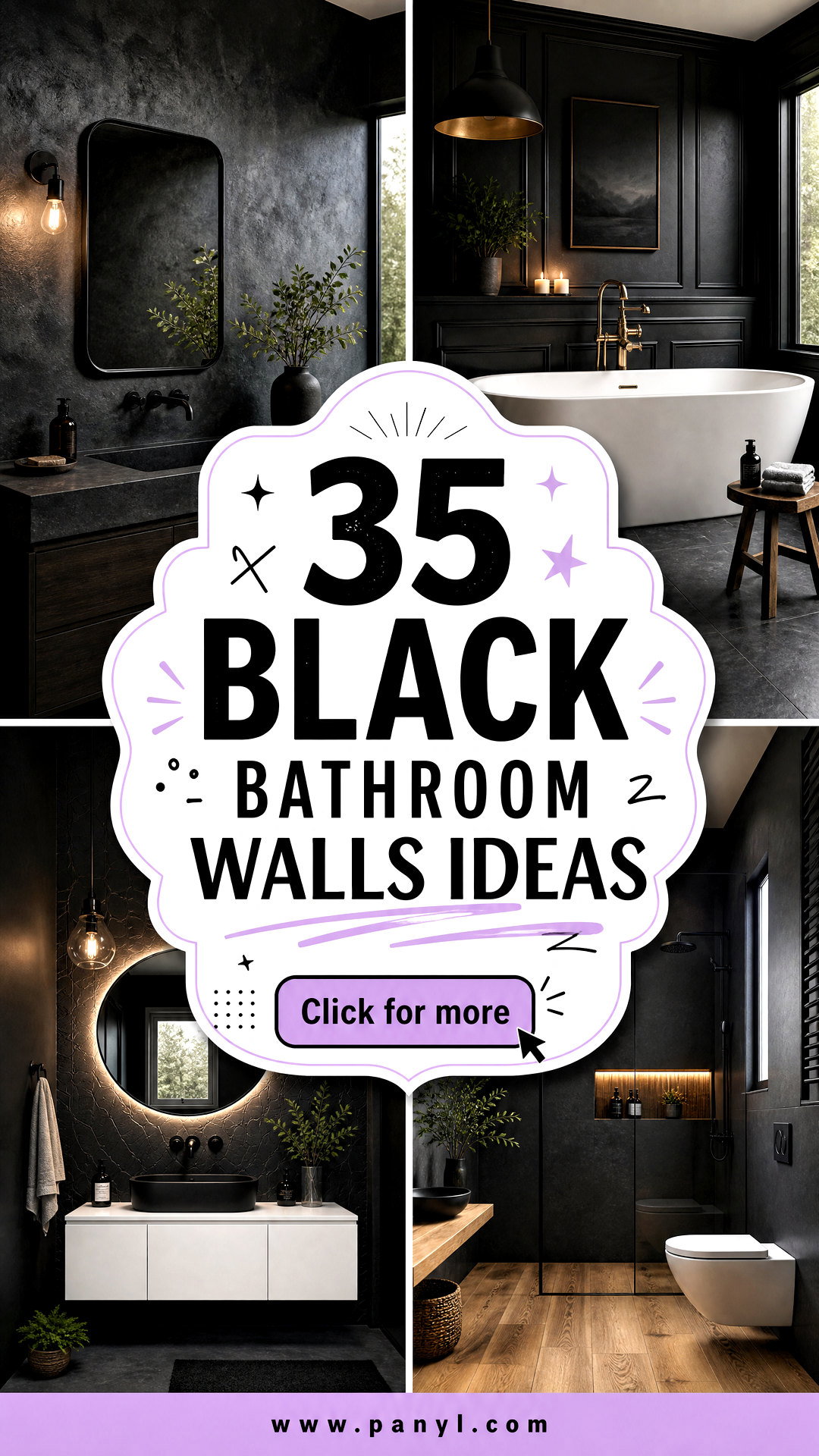 35 Black Bathroom Walls Ideas for a Moody Modern Escape - 35 Black Bathroom Walls Ideas for a Moody, Modern Escape