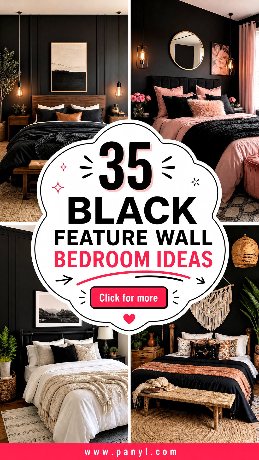 35 Black Feature Wall Bedroom Ideas for a Chic Retreat - 35 Black Feature Wall Bedroom Ideas for a Chic Retreat