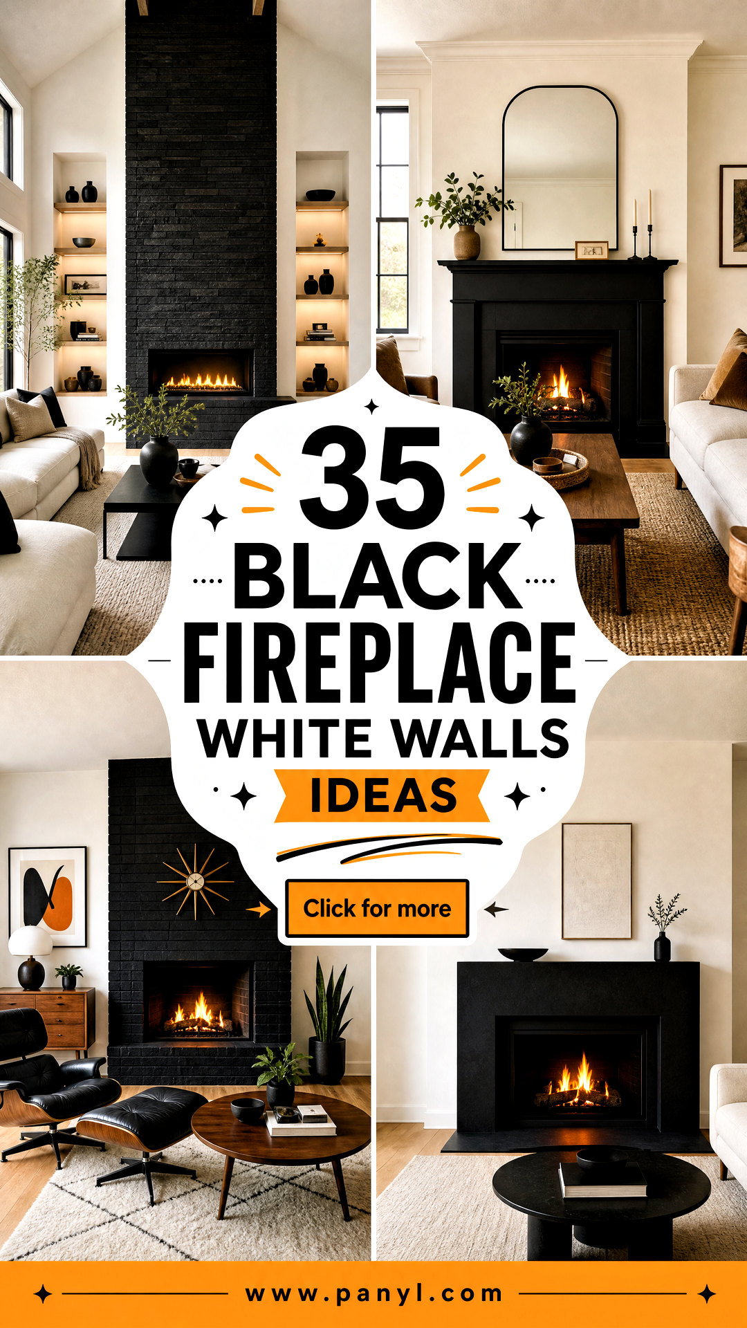 35 Black Fireplace White Walls Ideas for Striking Contrast - 35 Black Fireplace White Walls Ideas for Striking Contrast