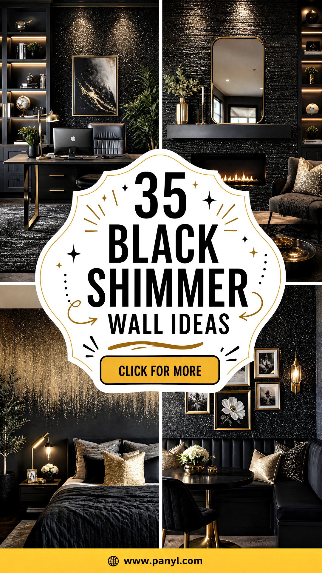 35 Black Shimmer Wall Ideas for a Luxe Dramatic Finish - 35 Black Shimmer Wall Ideas for a Luxe, Dramatic Finish