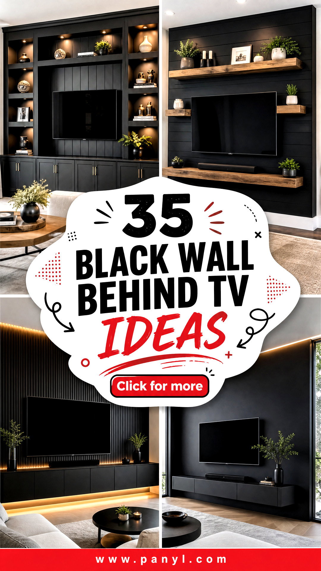 35 Black Wall Behind TV Ideas for a Sleek Modern Setup - 35 Black Wall Behind TV Ideas for a Sleek Modern Setup