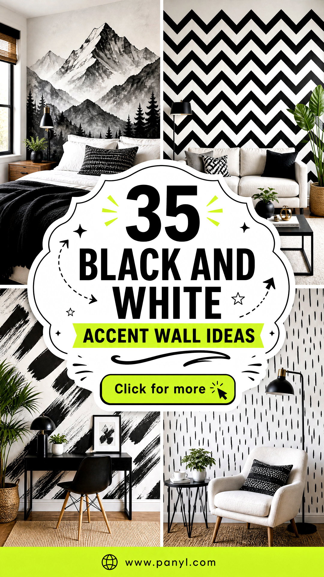 35 Black and White Accent Wall Ideas for a Bold Update - 35 Black and White Accent Wall Ideas for a Bold Update
