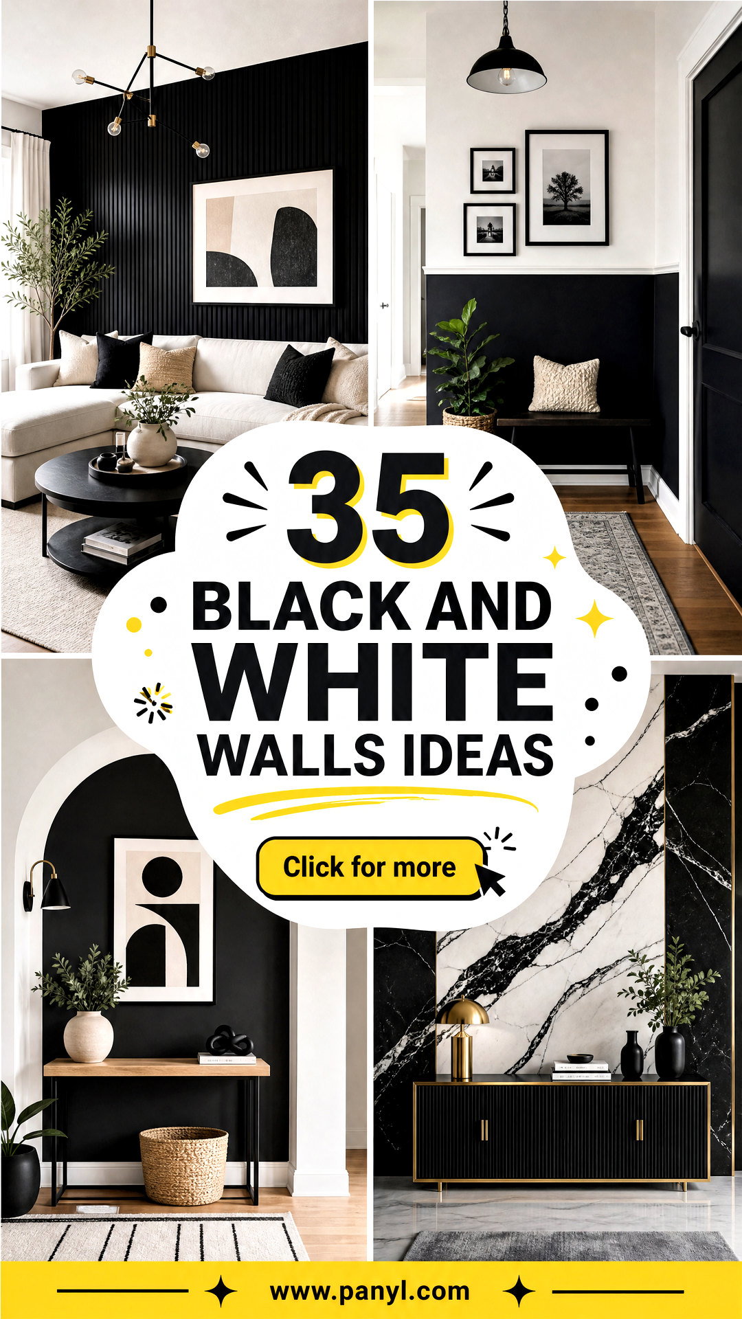 35 Black and White Walls Ideas for Timeless Modern Style - 35 Black and White Walls Ideas for Timeless Modern Style