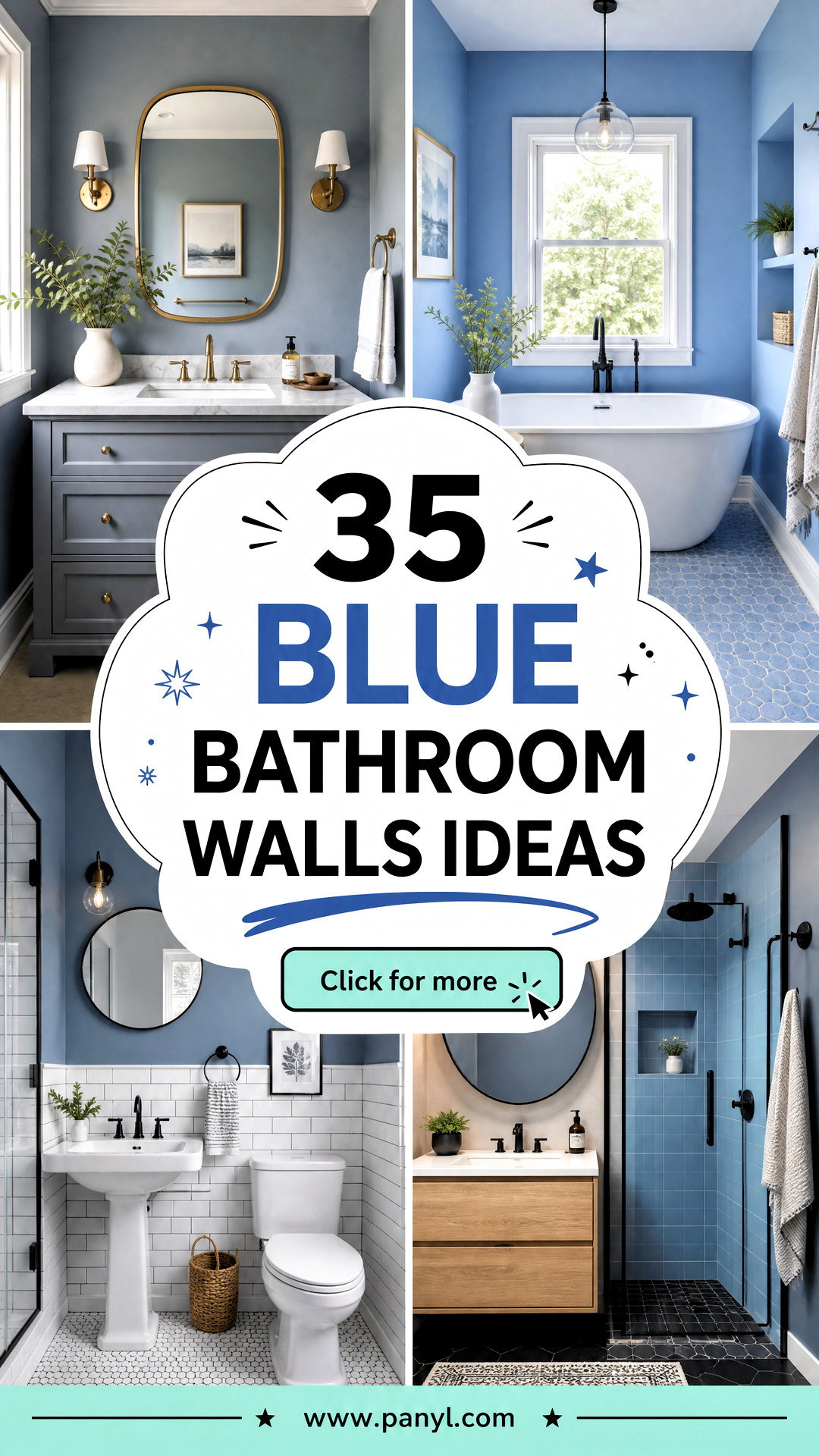 35 Blue Bathroom Walls Ideas for a Serene Spa-Like Look - 35 Blue Bathroom Walls Ideas for a Serene, Spa-Like Look