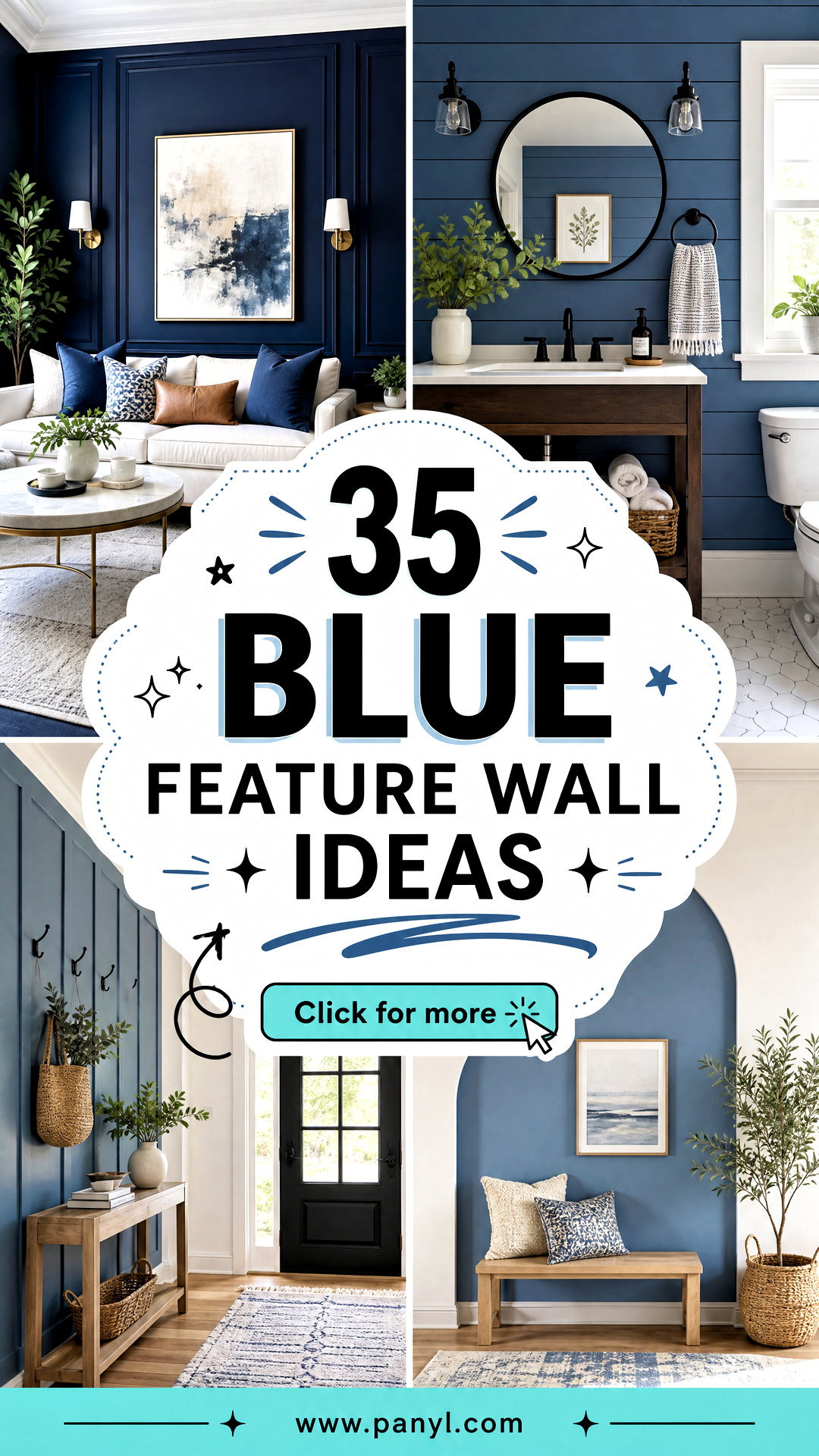 35 Blue Feature Wall Ideas for a Striking Room Refresh - 35 Blue Feature Wall Ideas for a Striking Room Refresh