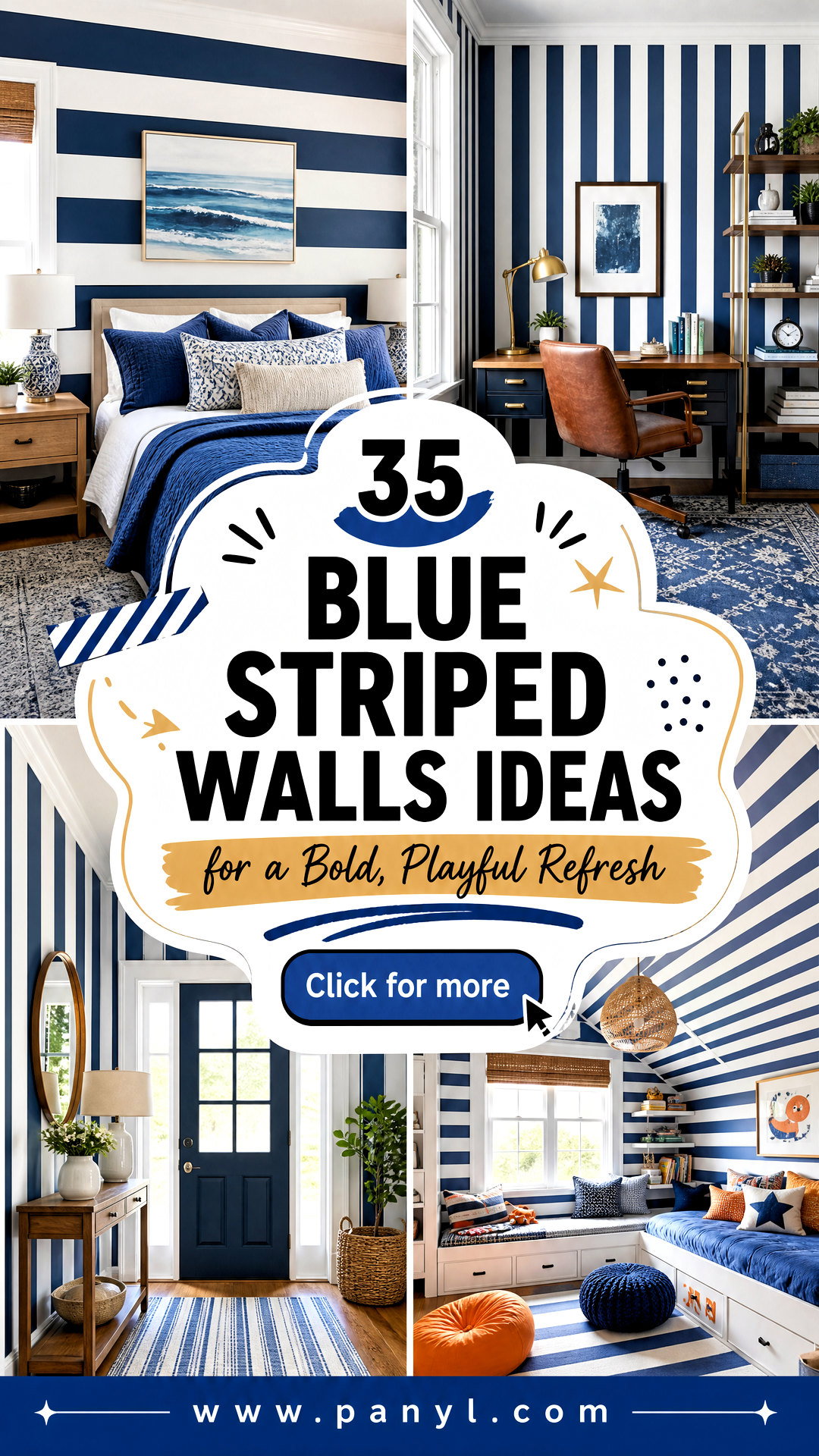 35 Blue Striped Walls Ideas for a Bold Playful Refresh - 35 Blue Striped Walls Ideas for a Bold, Playful Refresh