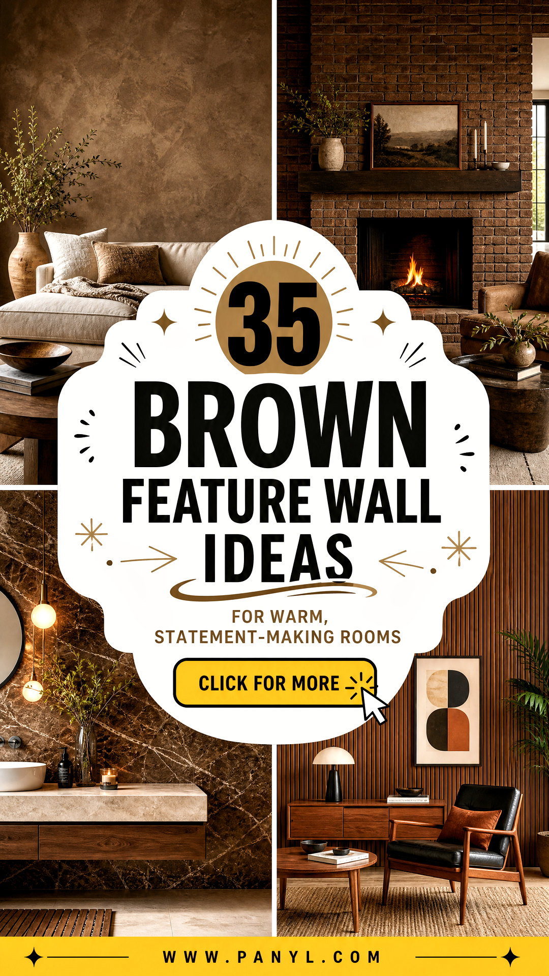 35 Brown Feature Wall Ideas for Warm Statement-Making Rooms - 35 Brown Feature Wall Ideas for Warm, Statement-Making Rooms
