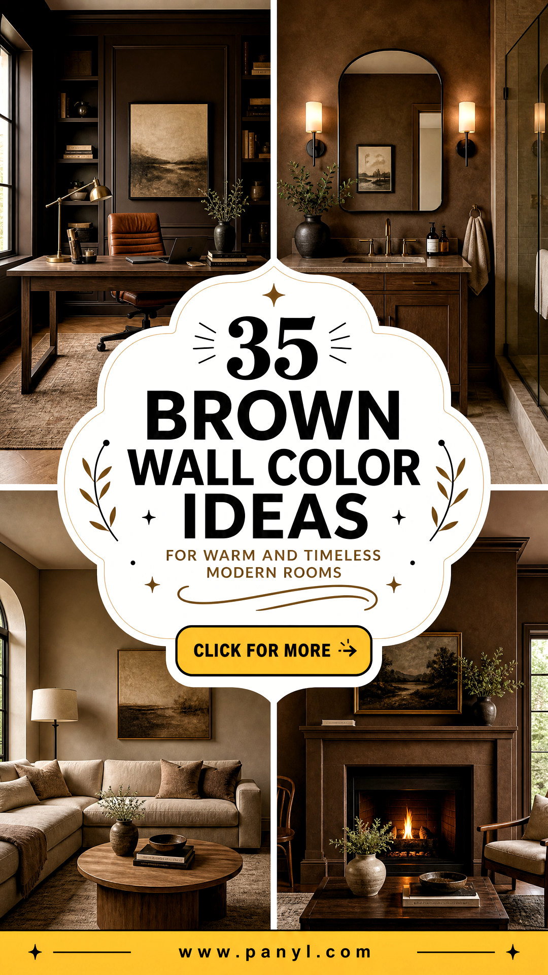 35 Brown Wall Color Ideas for Warm and Timeless Modern Rooms - 35 Brown Wall Color Ideas for Warm and Timeless Modern Rooms
