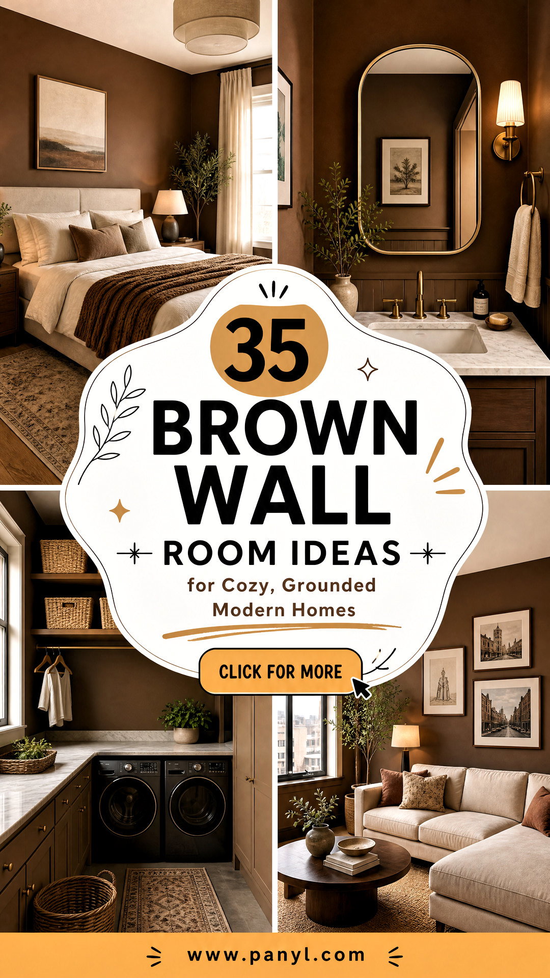 35 Brown Wall Room Ideas for Cozy Grounded Modern Homes - 35 Brown Wall Room Ideas for Cozy, Grounded Modern Homes