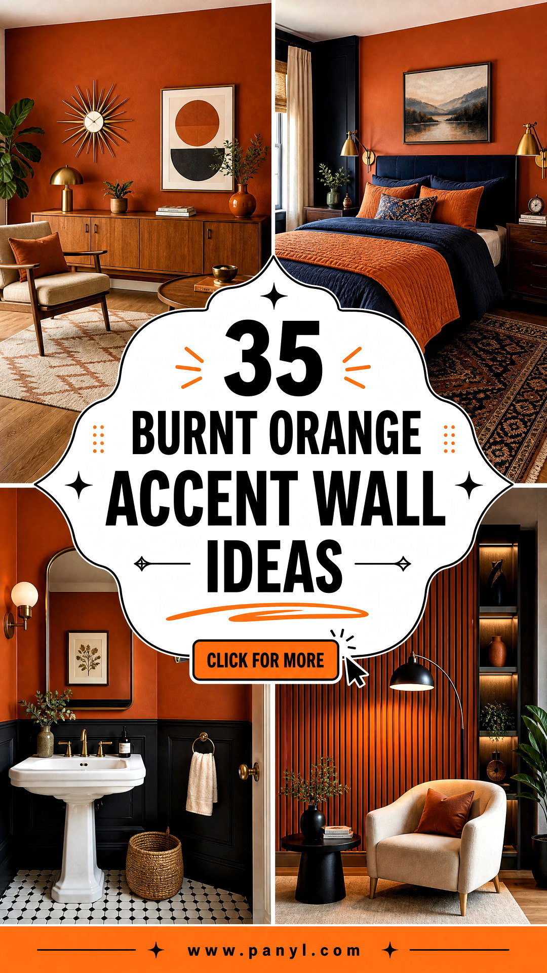 35 Burnt Orange Accent Wall Ideas for Warm Stylish Rooms - 35 Burnt Orange Accent Wall Ideas for Warm, Stylish Rooms