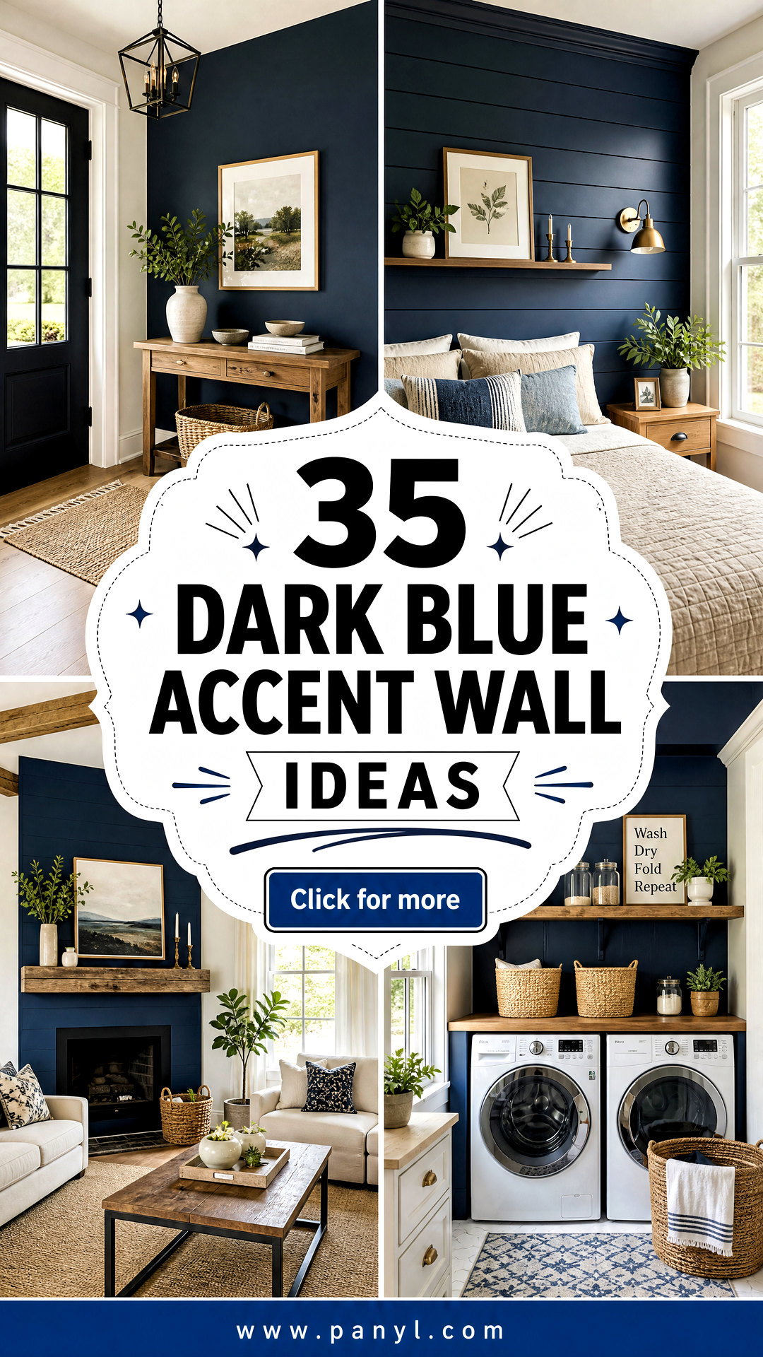 35 Dark Blue Accent Wall Ideas for Serene Modern Spaces - 35 Dark Blue Accent Wall Ideas for Serene Modern Spaces