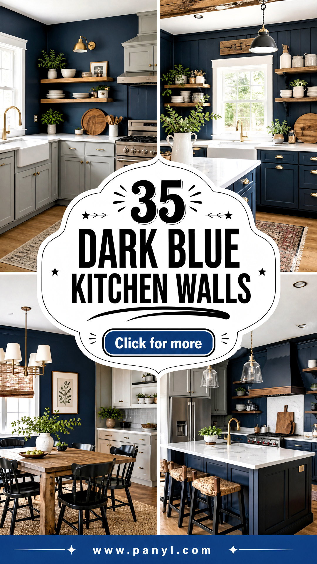 35 Dark Blue Kitchen Walls for a Bold Timeless Makeover - 35 Dark Blue Kitchen Walls for a Bold, Timeless Makeover