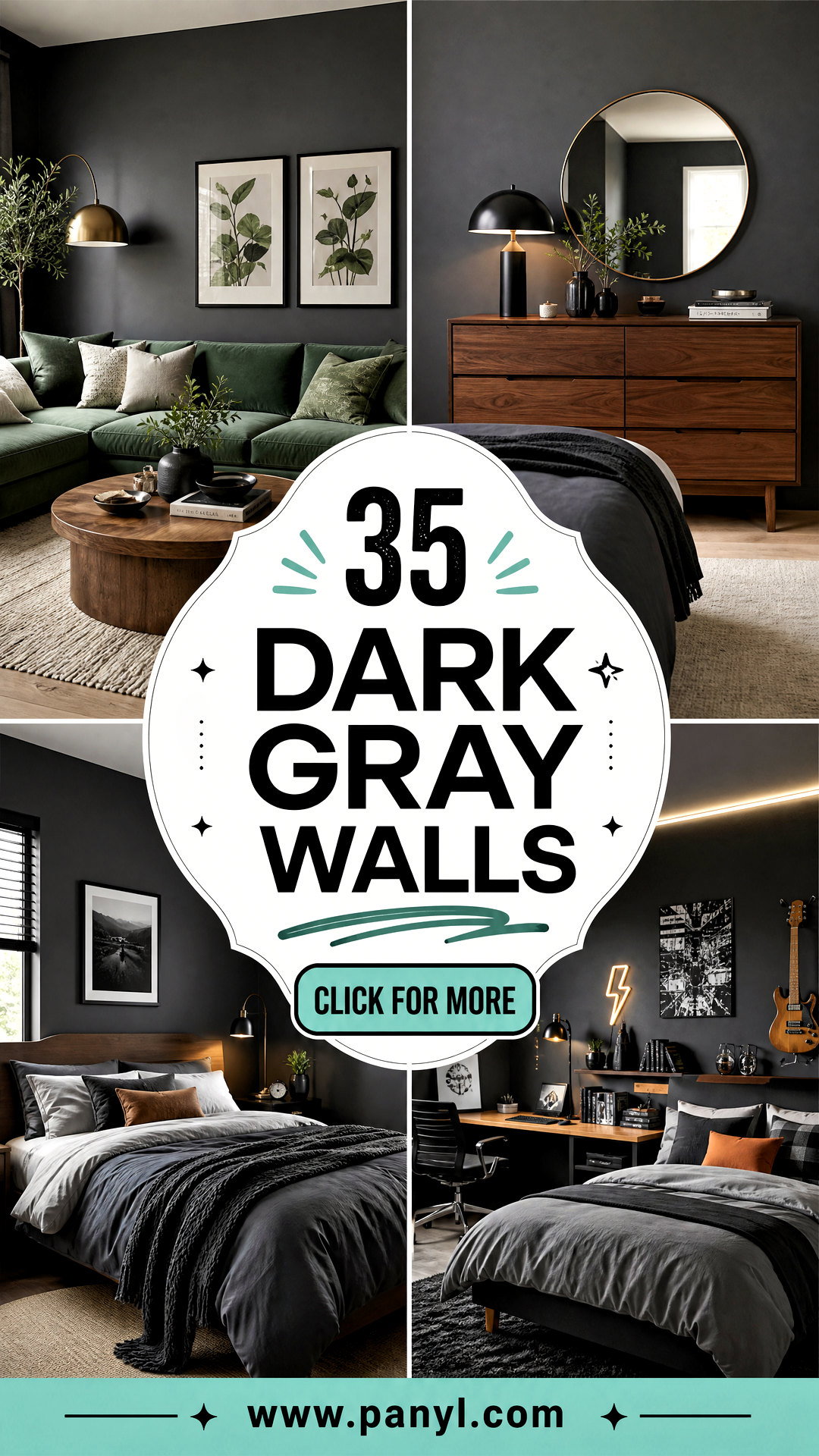 35 Dark Gray Walls for Sleek Cozy Rooms With Modern Style - 35 Dark Gray Walls for Sleek, Cozy Rooms With Modern Style