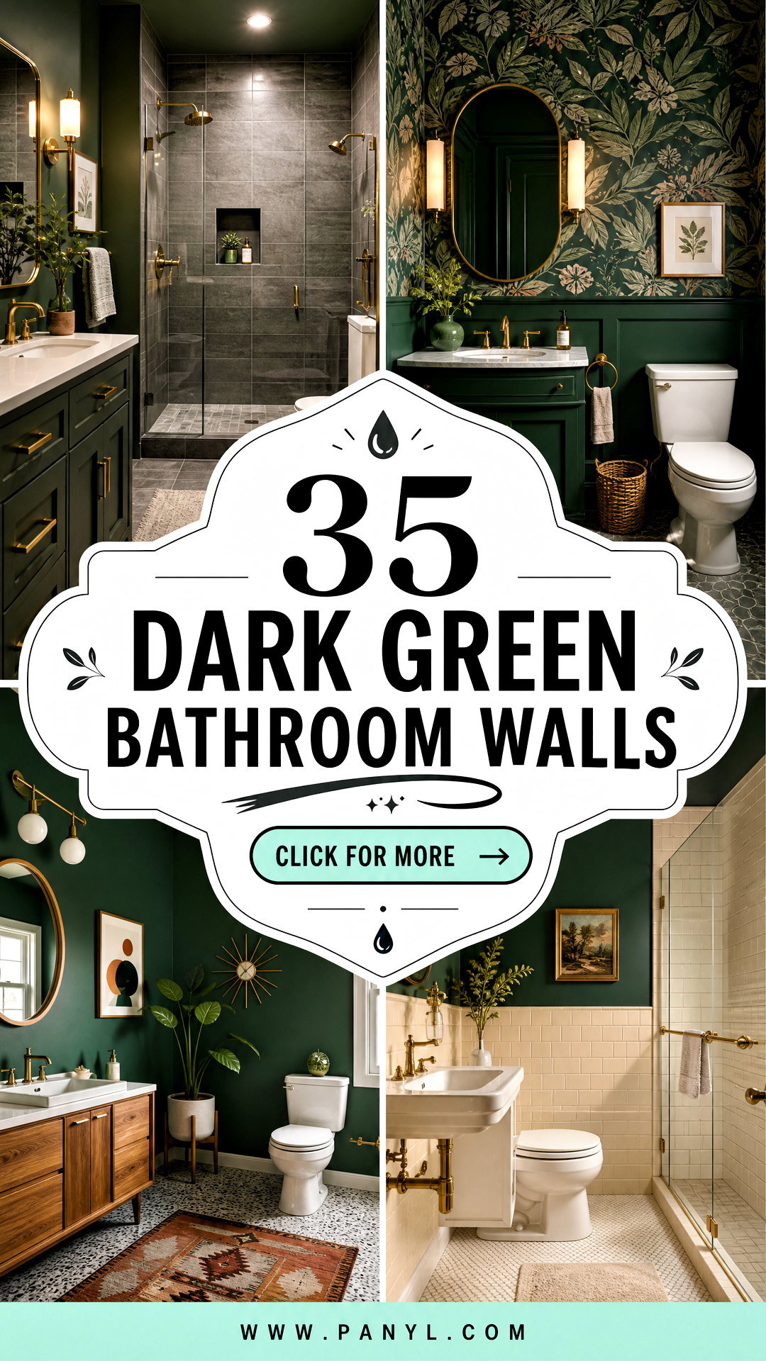 35 Dark Green Bathroom Walls for a Moody Spa-Like Retreat - 35 Dark Green Bathroom Walls for a Moody Spa-Like Retreat