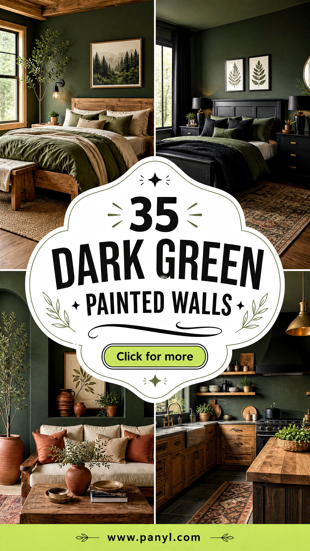 35 Dark Green Painted Walls for Cozy Nature-Inspired Rooms - 35 Dark Green Painted Walls for Cozy, Nature-Inspired Rooms