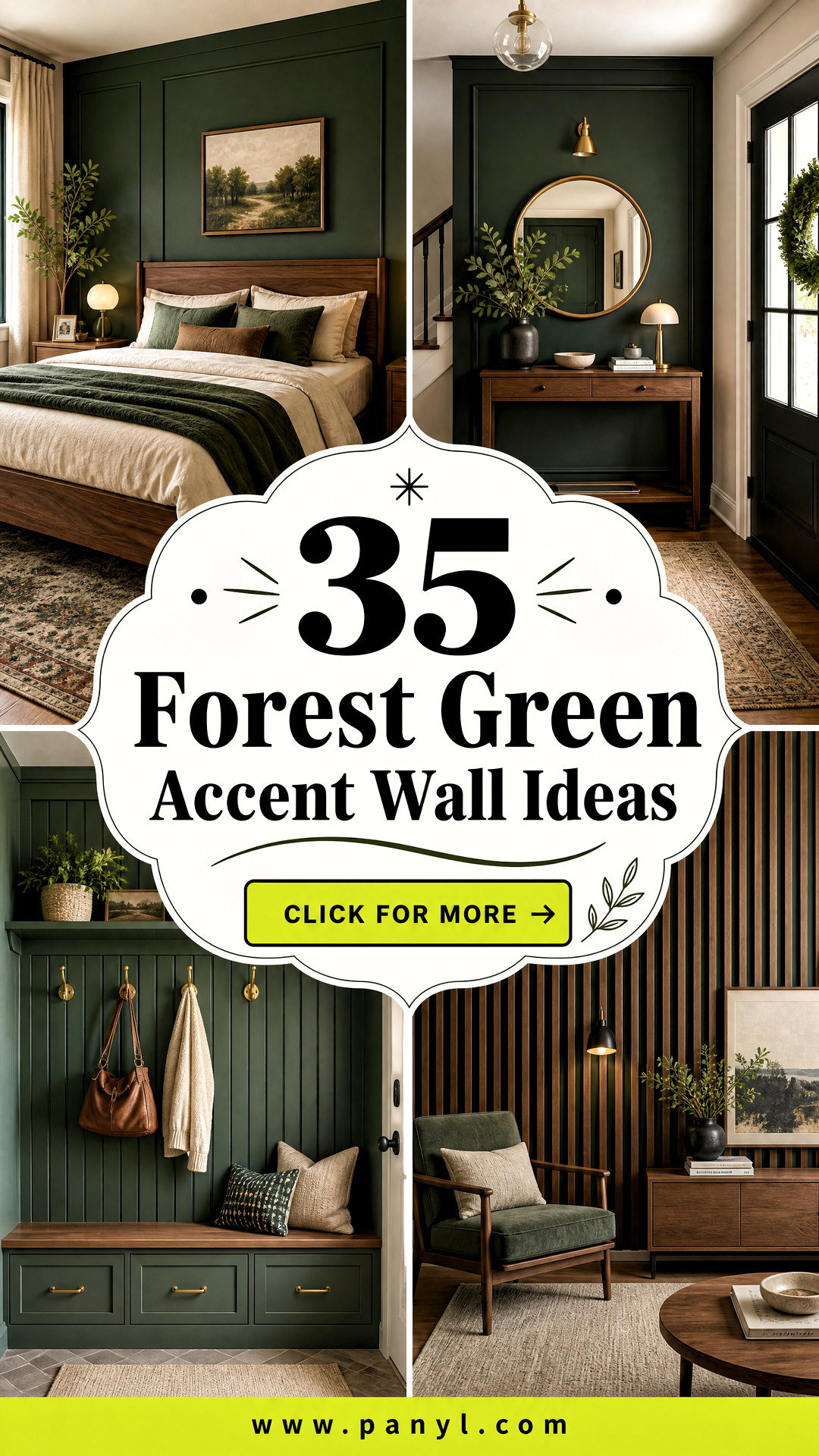 35 Forest Green Accent Wall Ideas for a Cozy Refined Home - 35 Forest Green Accent Wall Ideas for a Cozy, Refined Home