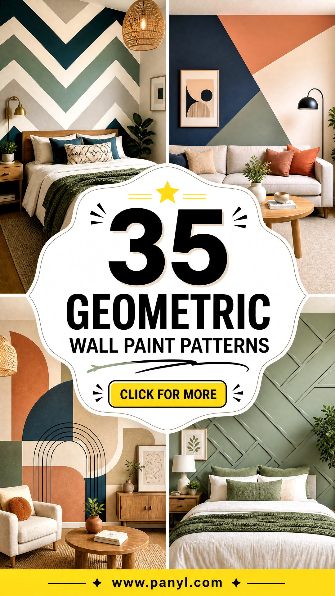 35 Geometric Wall Paint Patterns for a Bold Modern Home - 35 Geometric Wall Paint Patterns for a Bold, Modern Home