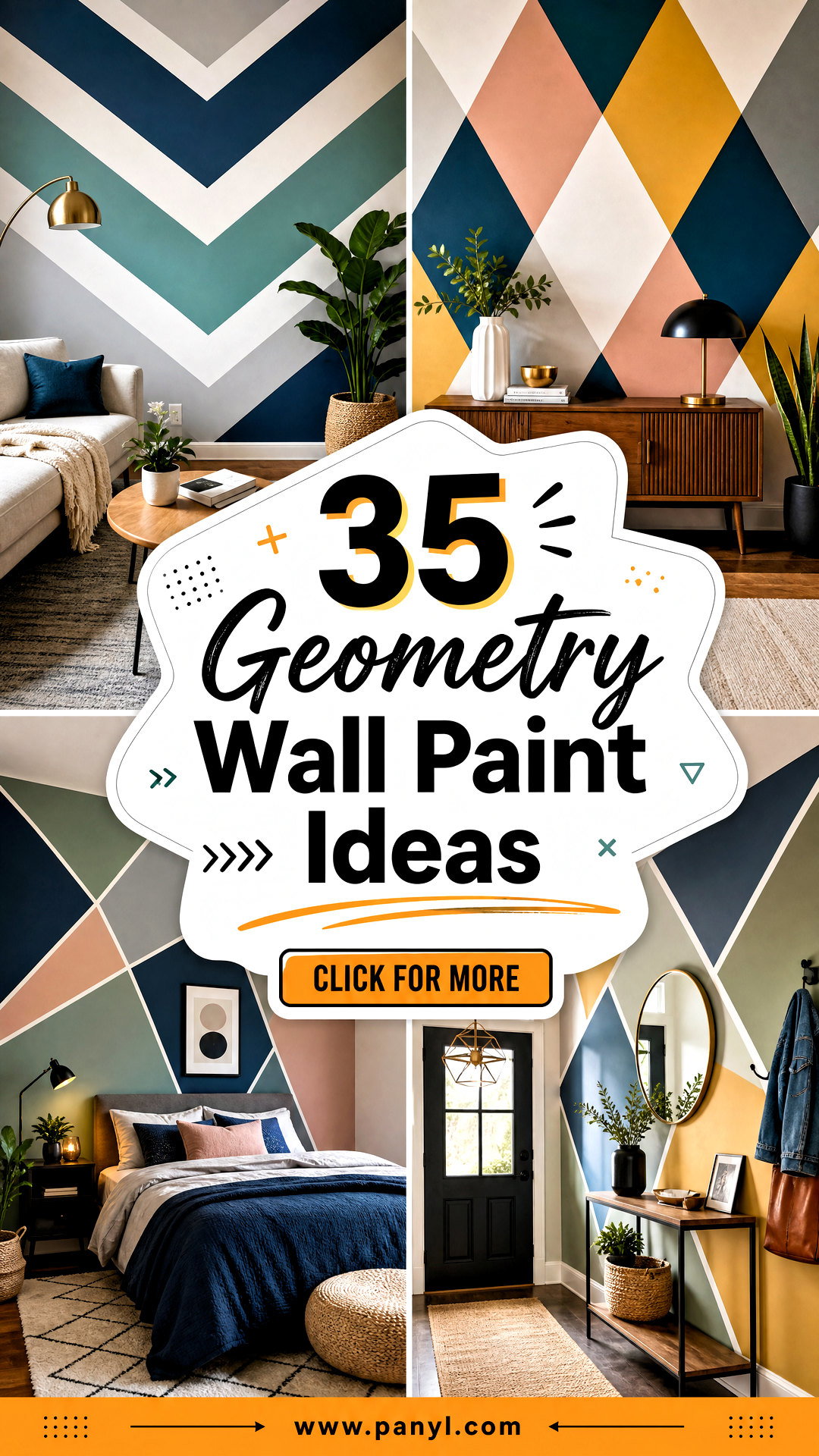 35 Geometry Wall Paint Ideas for a Bold Creative Makeover - 35 Geometry Wall Paint Ideas for a Bold, Creative Makeover