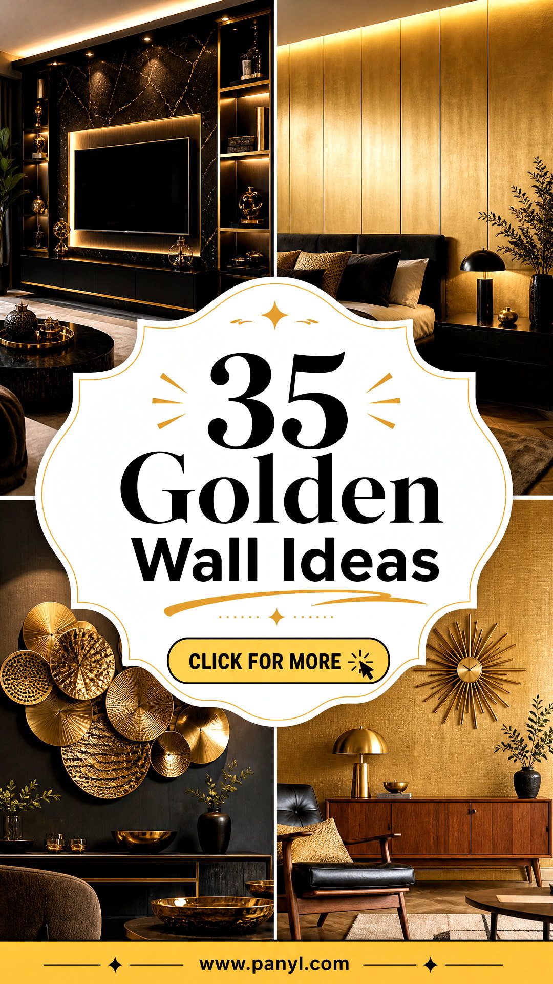 35 Golden Wall Ideas for a Warm Luxurious Home Makeover - 35 Golden Wall Ideas for a Warm, Luxurious Home Makeover