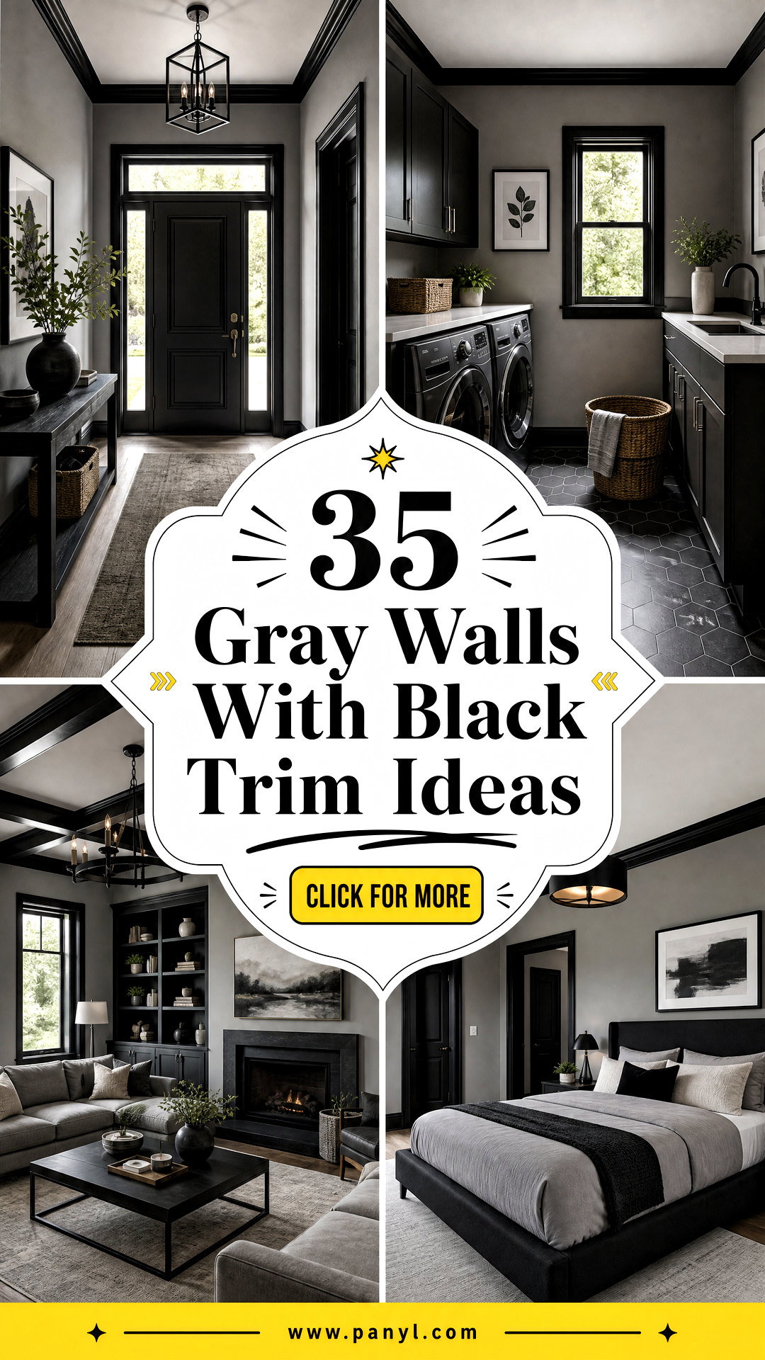 35 Gray Walls With Black Trim Ideas for a Bold Modern Home - 35 Gray Walls With Black Trim Ideas for a Bold Modern Home