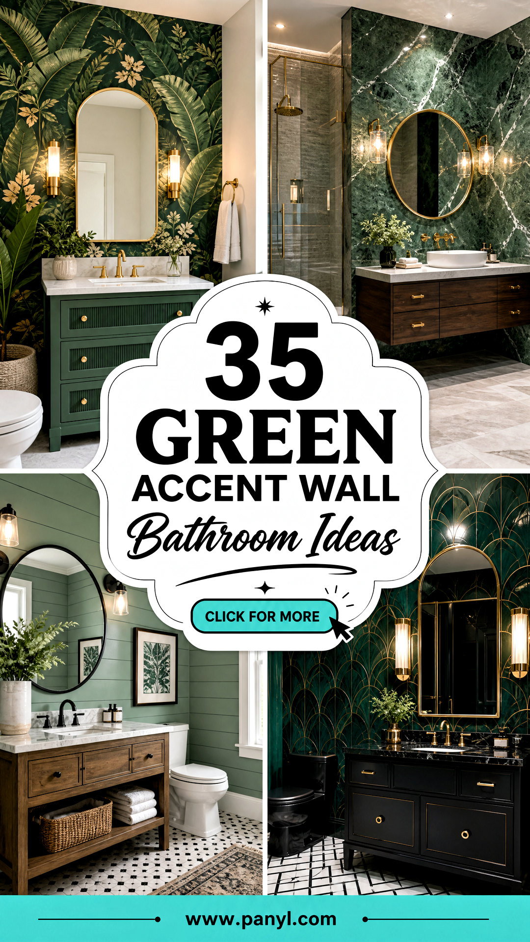 35 Green Accent Wall Bathroom Ideas for a Spa-Like Refresh - 35 Green Accent Wall Bathroom Ideas for a Spa-Like Refresh