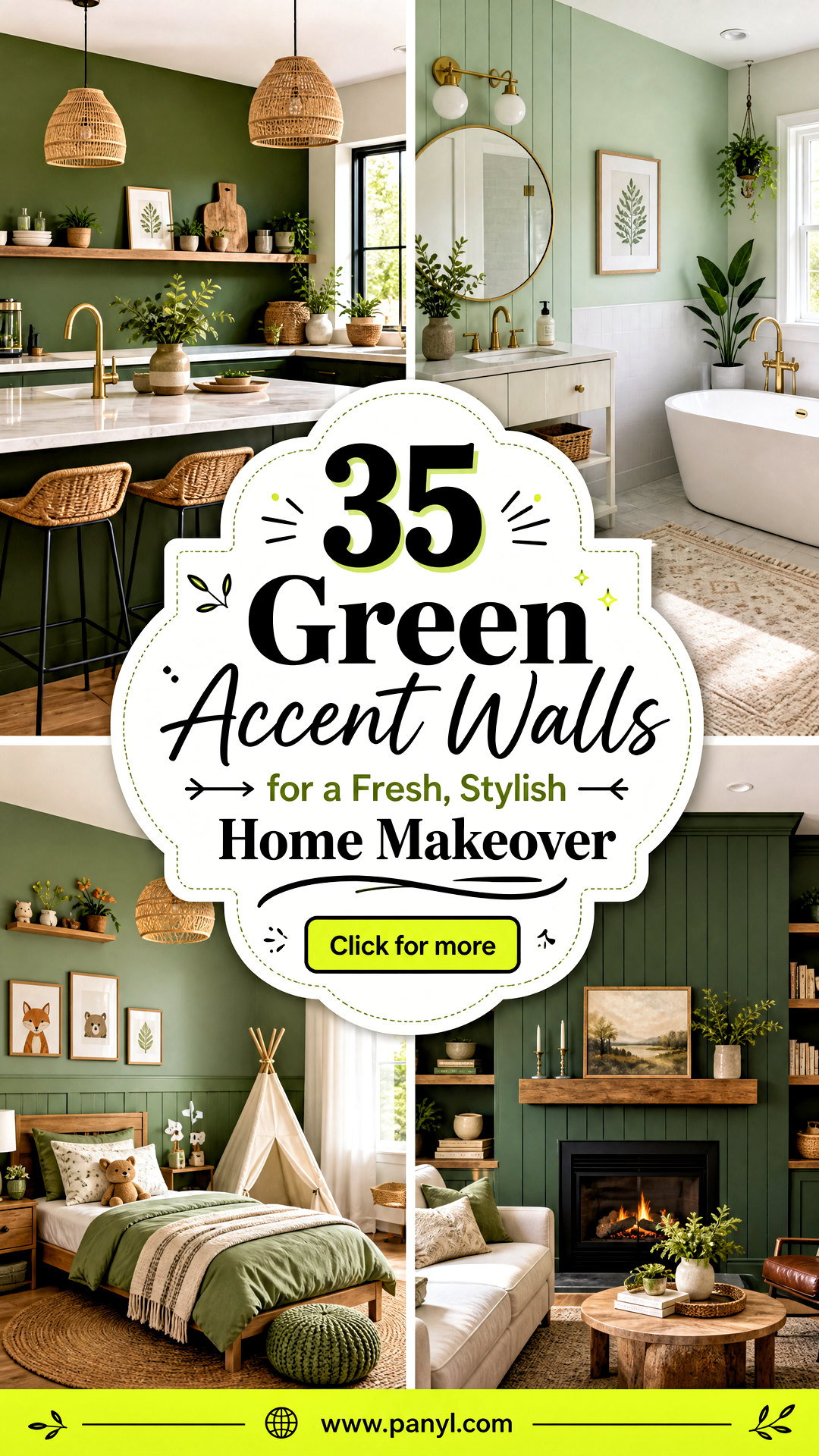 35 Green Accent Walls for a Fresh Stylish Home Makeover - 35 Green Accent Walls for a Fresh, Stylish Home Makeover