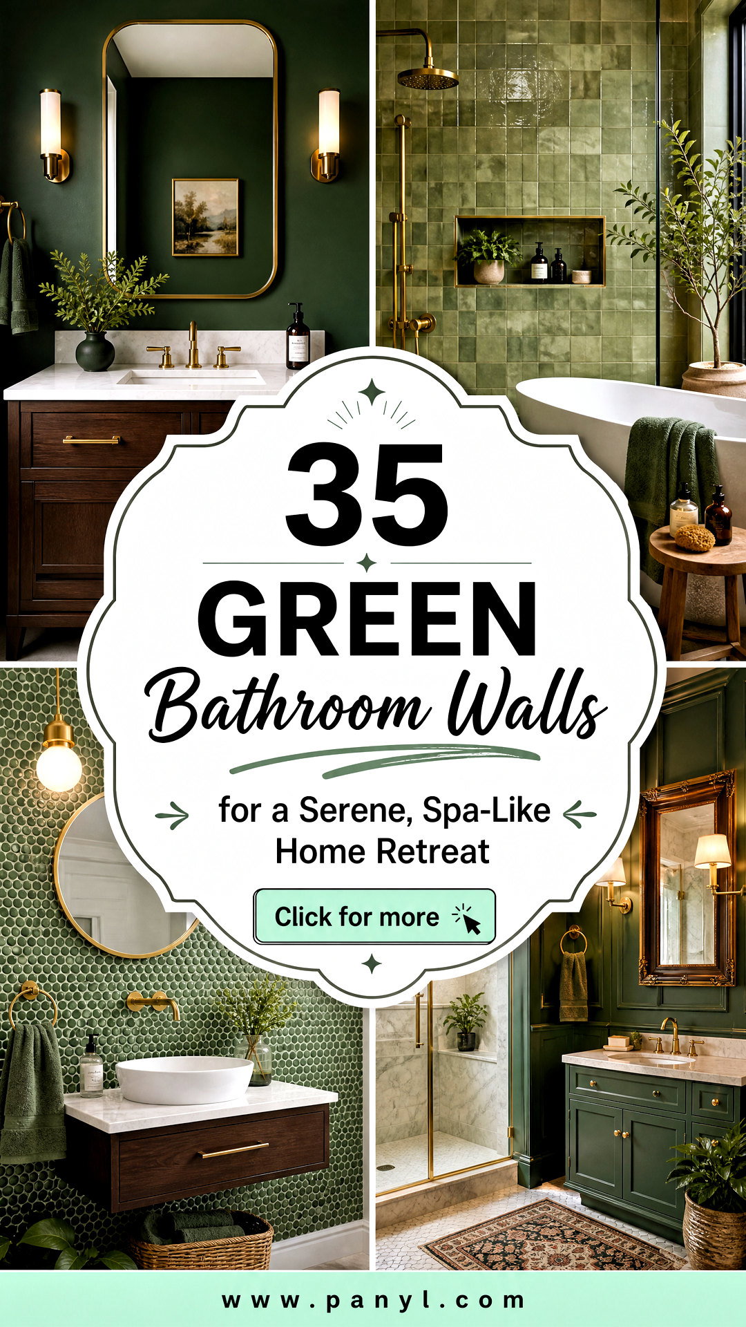 35 Green Bathroom Walls for a Serene Spa-Like Home Retreat - 35 Green Bathroom Walls for a Serene, Spa-Like Home Retreat