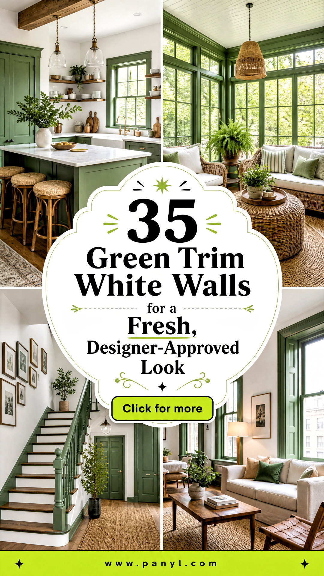 35 Green Trim White Walls for a Fresh Designer-Approved Look - 35 Green Trim White Walls for a Fresh, Designer-Approved Look