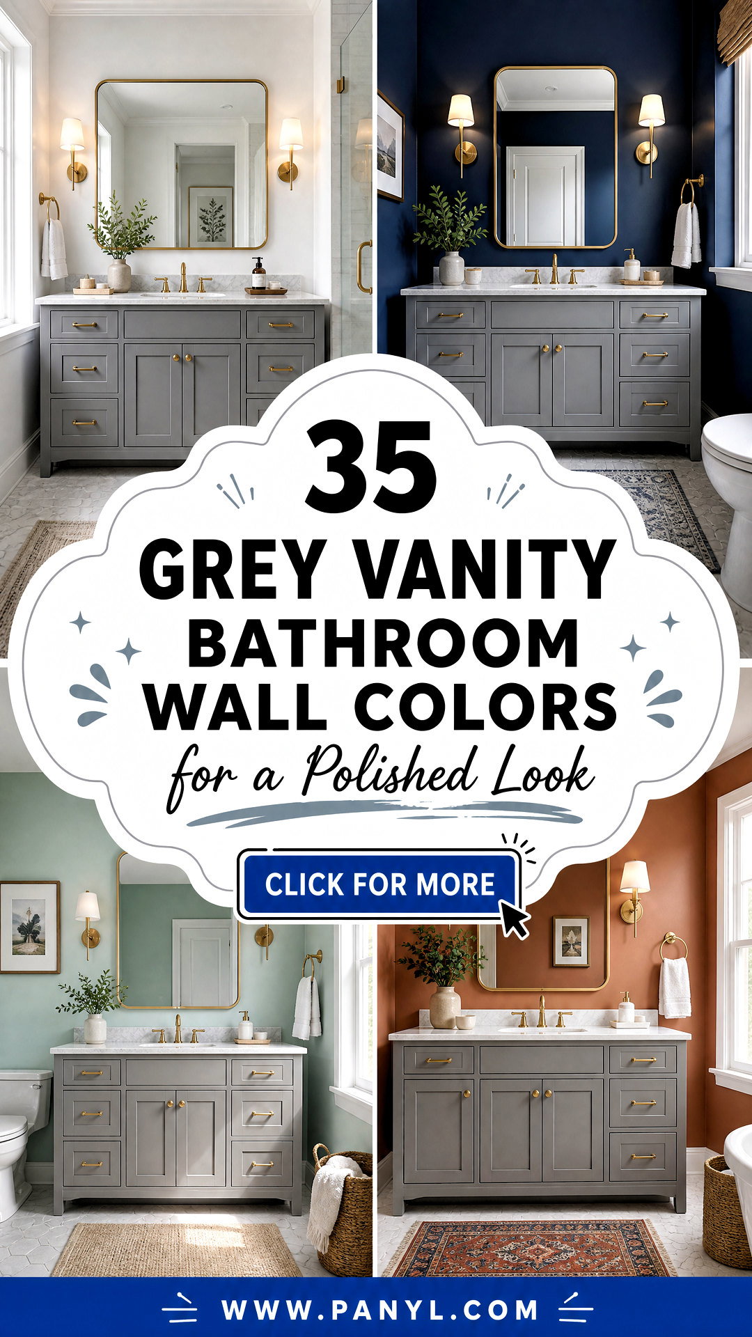 35 Grey Vanity Bathroom Wall Colors for a Polished Look - 35 Grey Vanity Bathroom Wall Colors for a Polished Look