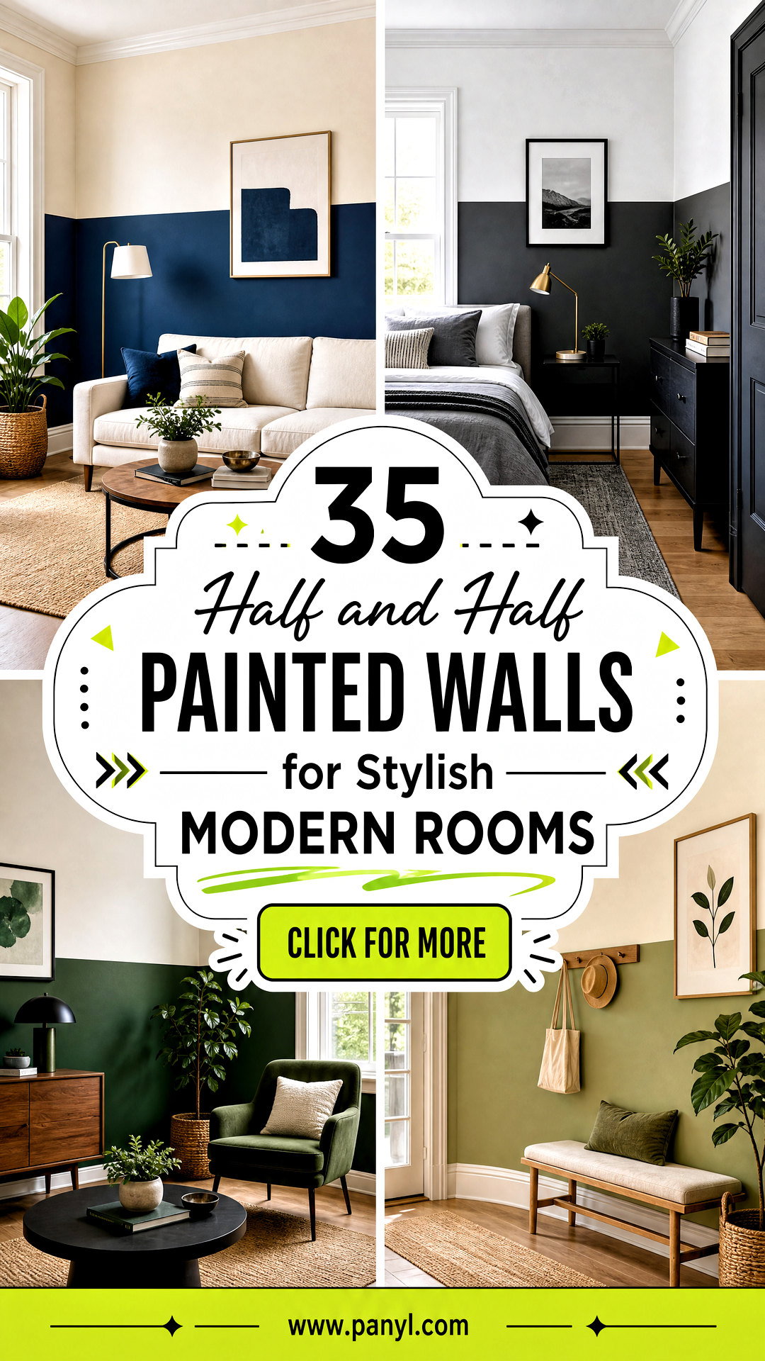 35 Half and Half Painted Walls for Stylish Modern Rooms - 35 Half and Half Painted Walls for Stylish Modern Rooms