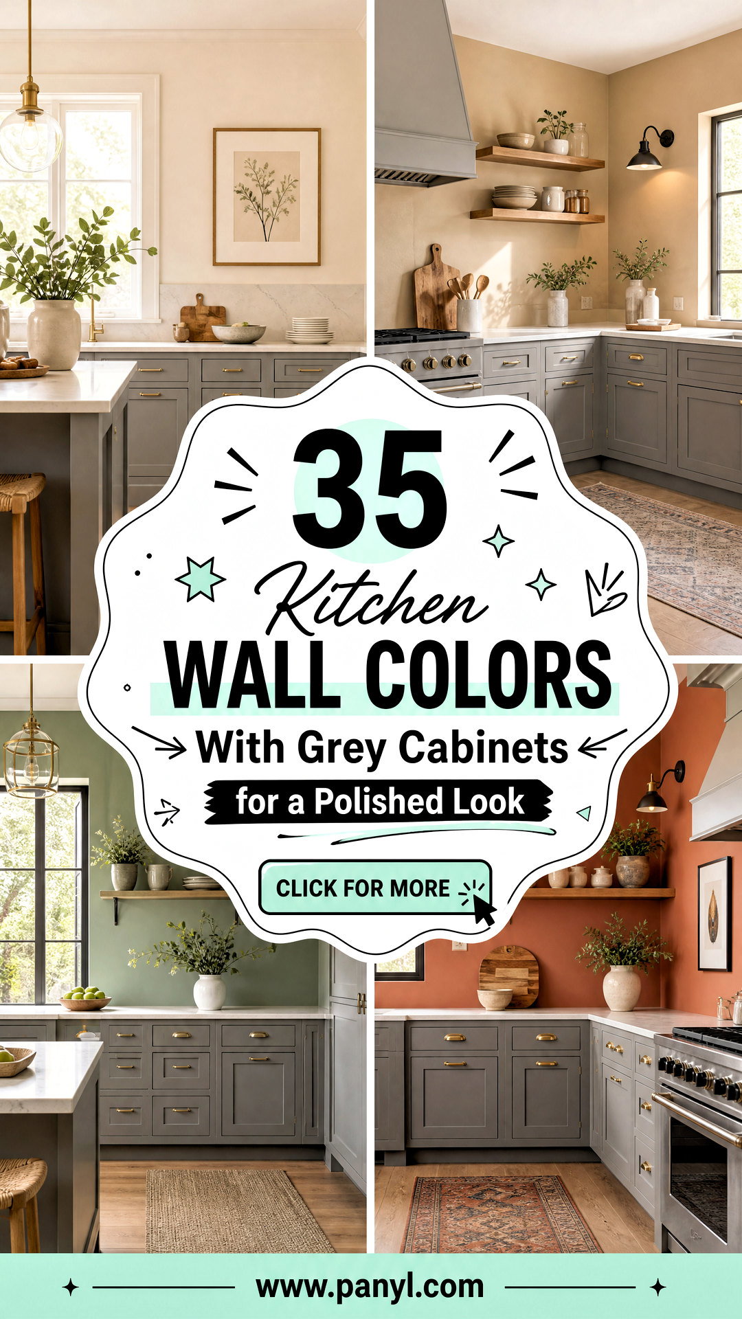 35 Kitchen Wall Colors With Grey Cabinets for a Polished Look - 35 Kitchen Wall Colors With Grey Cabinets for a Polished Look