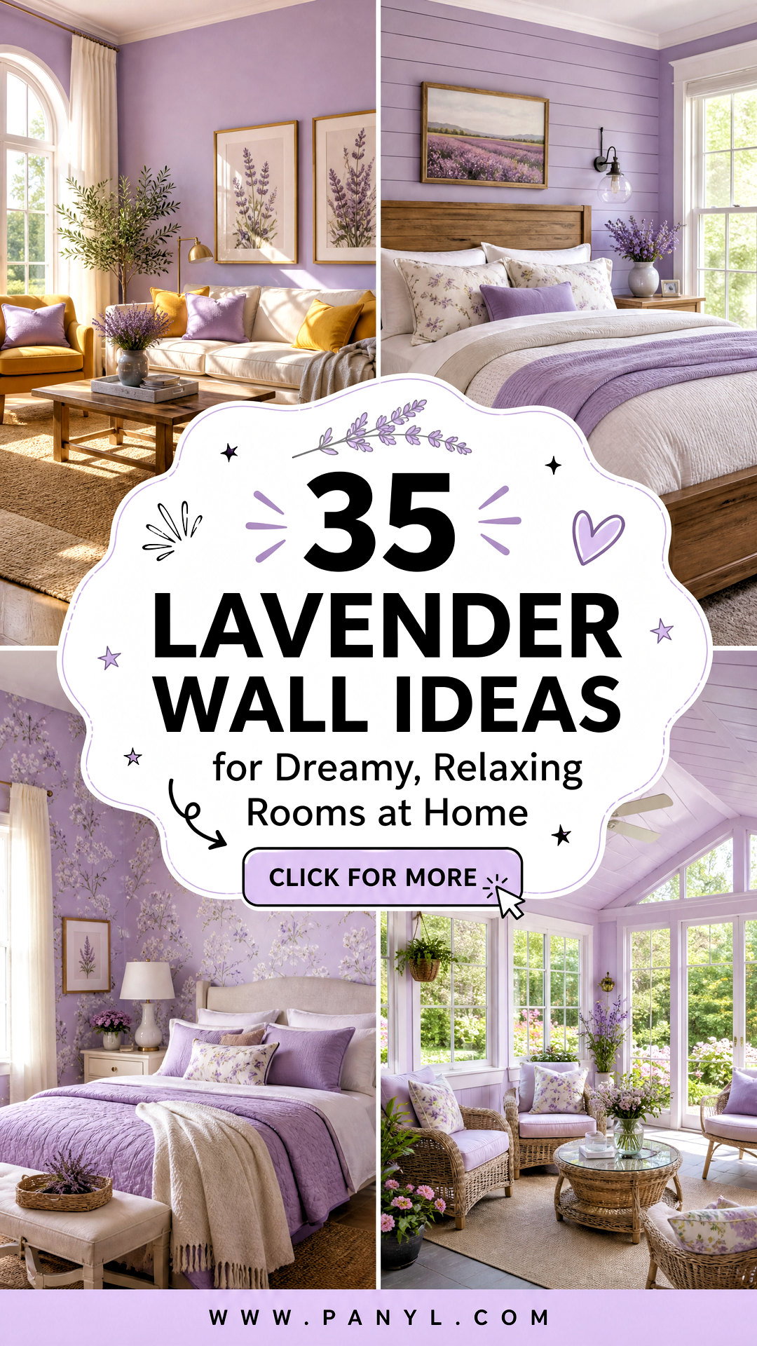 35 Lavender Wall Ideas for Dreamy Relaxing Rooms at Home - 35 Lavender Wall Ideas for Dreamy, Relaxing Rooms at Home