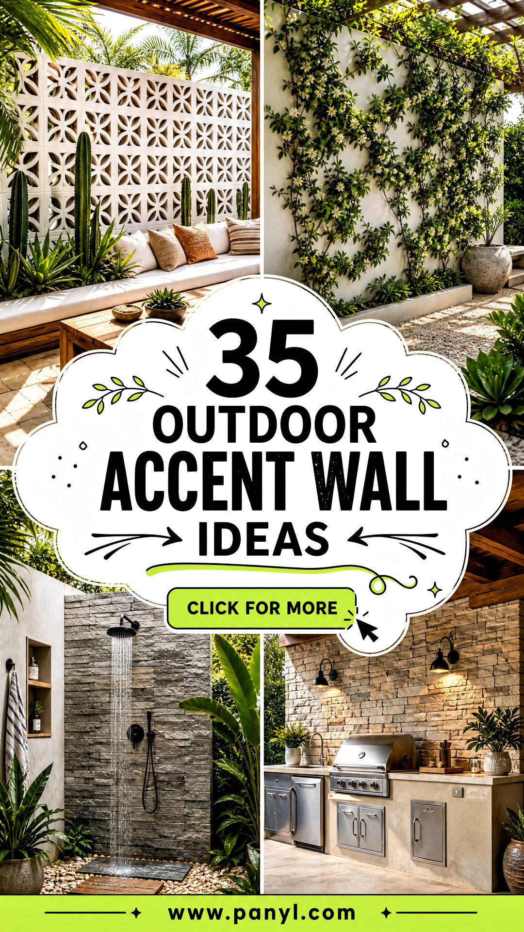 35 Outdoor Accent Wall Ideas for a Stylish Backyard Upgrade - 35 Outdoor Accent Wall Ideas for a Stylish Backyard Upgrade