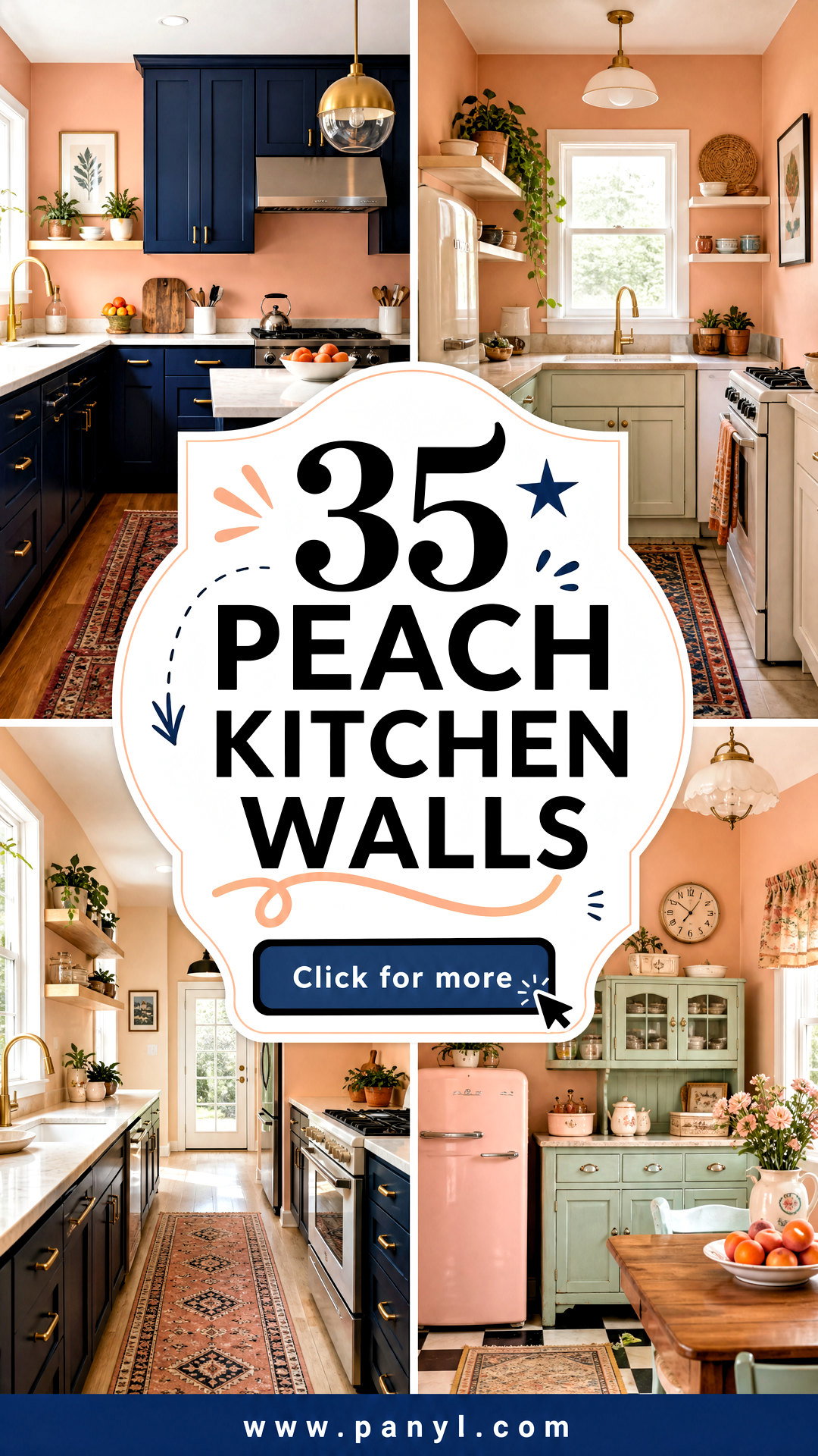 35 Peach Kitchen Walls for a Warm Cheerful Cooking Space - 35 Peach Kitchen Walls for a Warm, Cheerful Cooking Space