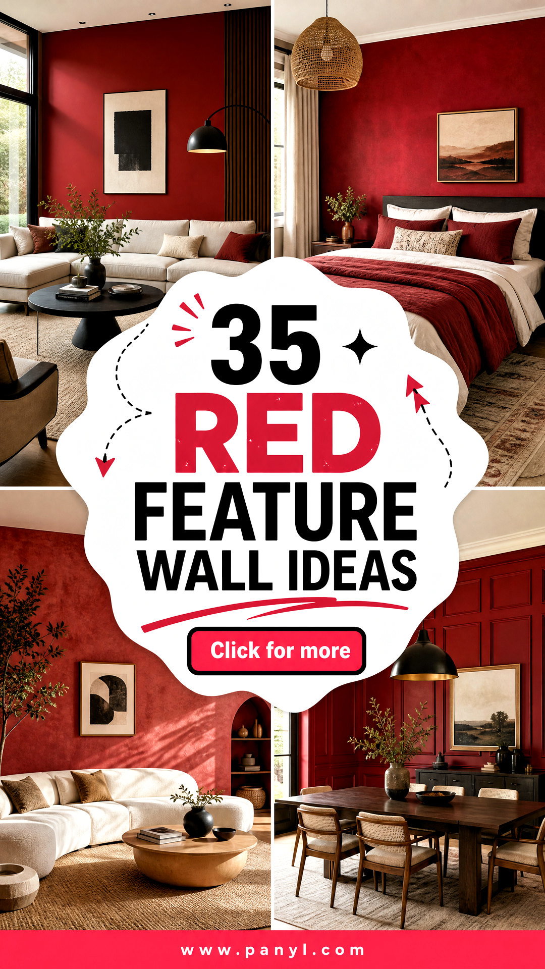 35 Red Feature Wall Ideas for a Bold Stylish Room Refresh - 35 Red Feature Wall Ideas for a Bold, Stylish Room Refresh