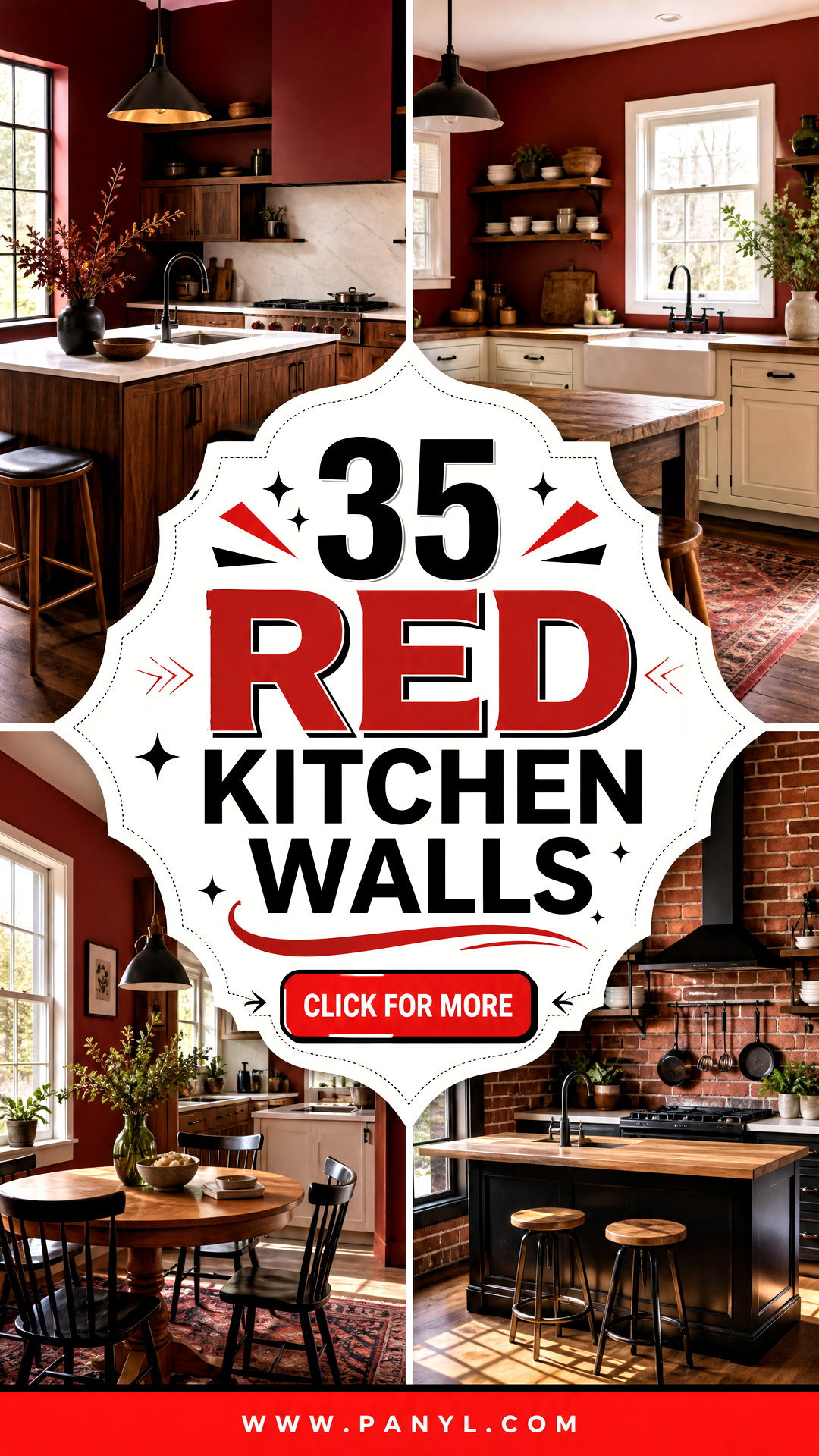 35 Red Kitchen Walls for a Bold Warm Designer-Led Look - 35 Red Kitchen Walls for a Bold, Warm, Designer-Led Look