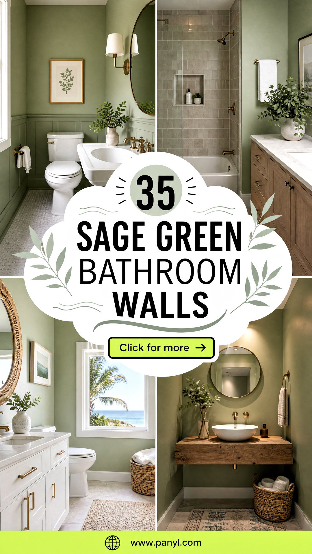 35 Sage Green Bathroom Walls for a Serene Spa-Like Retreat - 35 Sage Green Bathroom Walls for a Serene Spa-Like Retreat