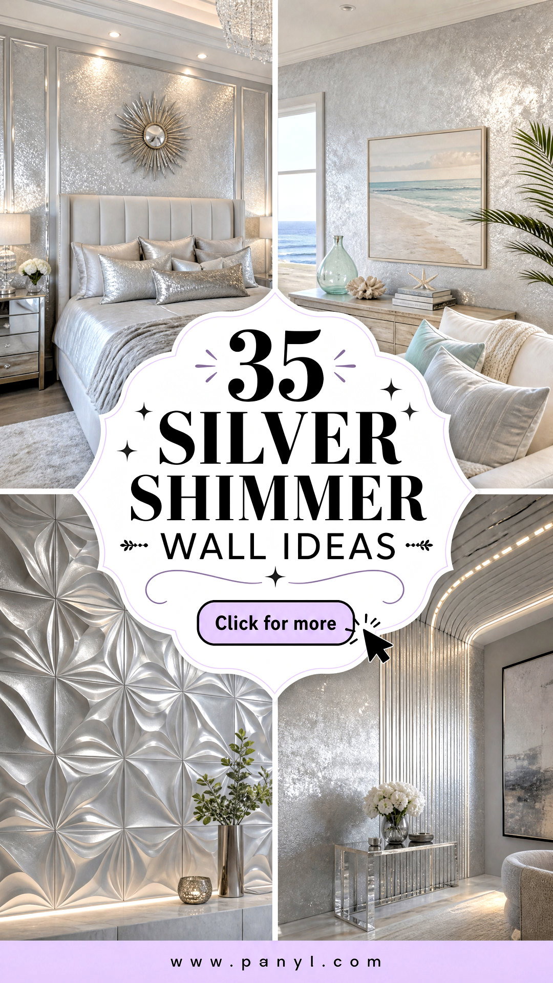 35 Silver Shimmer Wall Ideas for Chic Light-Filled Rooms - 35 Silver Shimmer Wall Ideas for Chic, Light-Filled Rooms