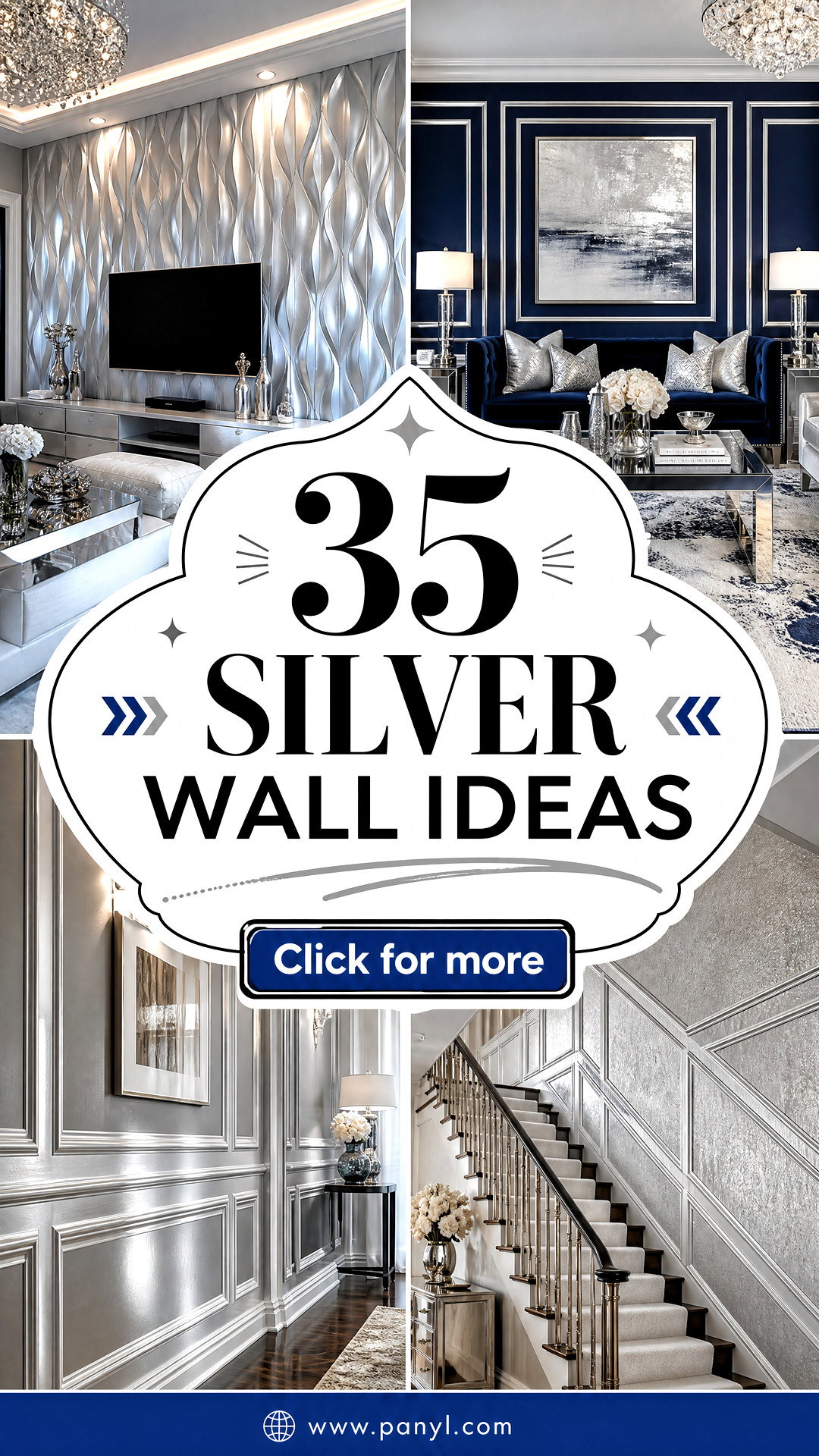 35 Silver Wall Ideas for a Sleek Sophisticated Home Look - 35 Silver Wall Ideas for a Sleek, Sophisticated Home Look