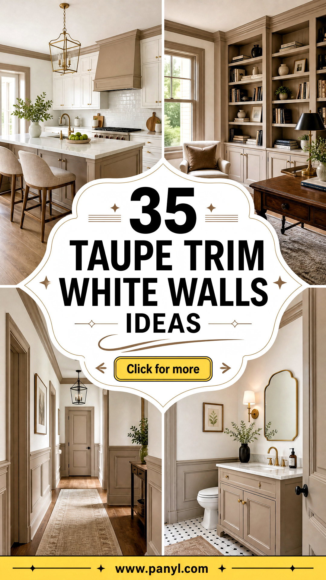 35 Taupe Trim White Walls Ideas for an Elegant Contrast - 35 Taupe Trim White Walls Ideas for an Elegant Contrast