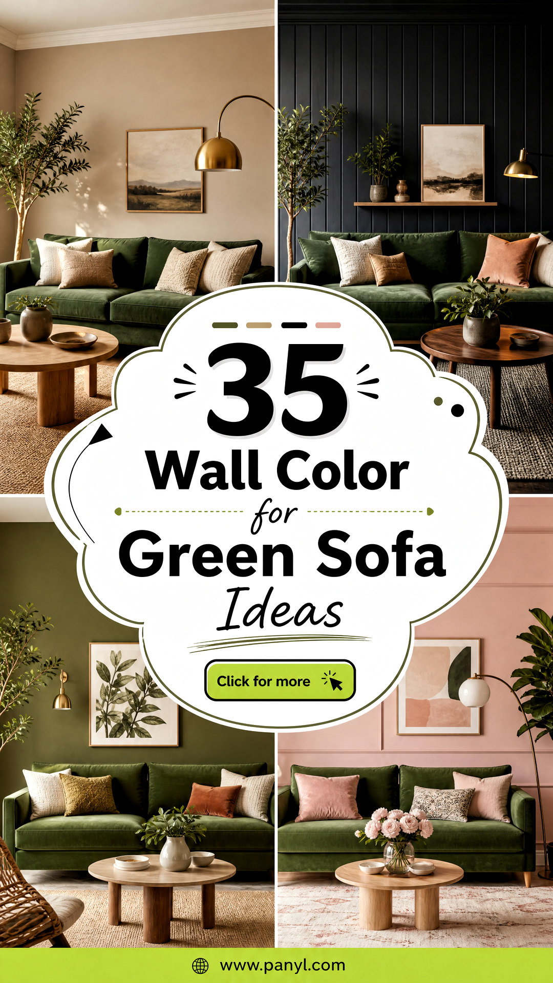 35 Wall Color for Green Sofa Ideas for a Stylish Polished Look - 35 Wall Color for Green Sofa Ideas for a Stylish, Polished Look