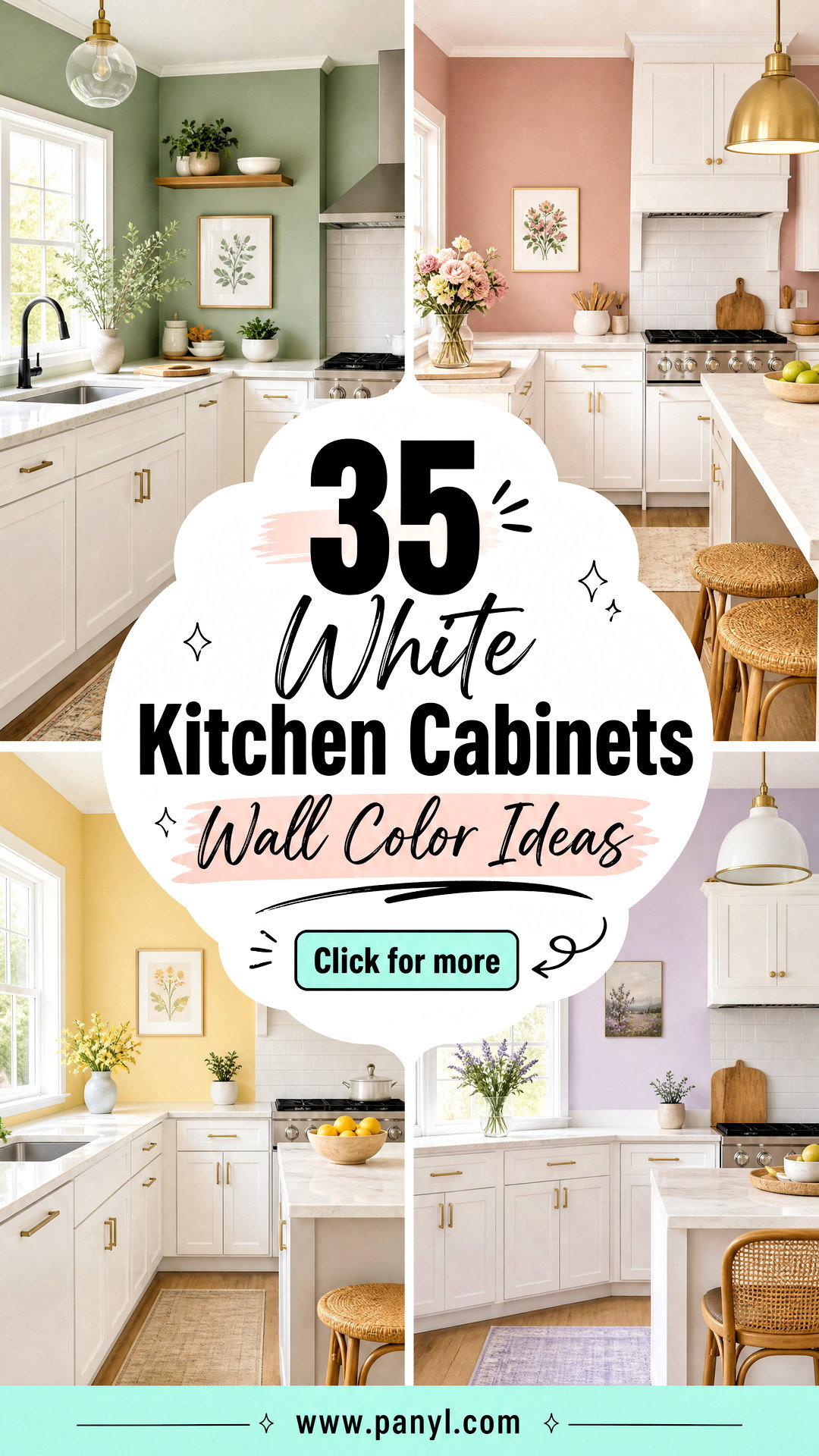 35 White Kitchen Cabinets Wall Color Ideas for a Fresh Look - 35 White Kitchen Cabinets Wall Color Ideas for a Fresh Look
