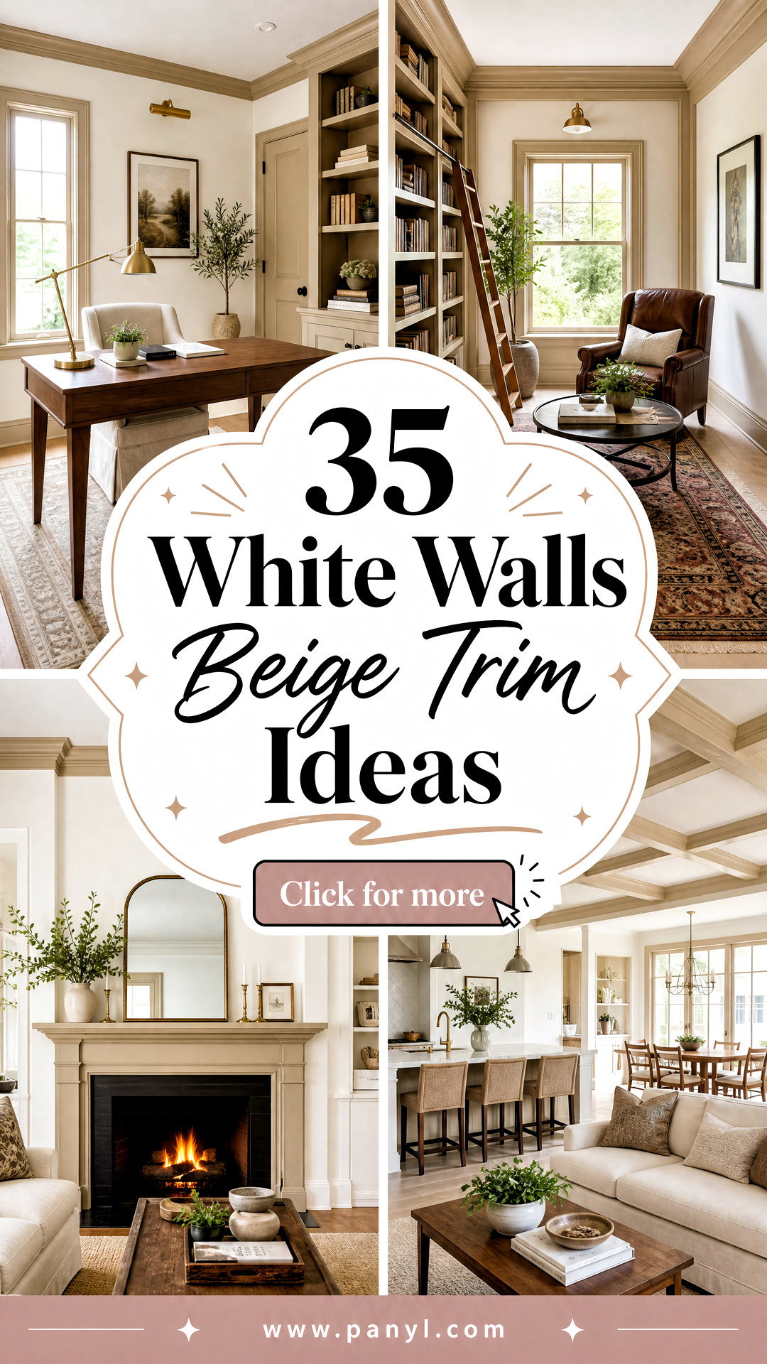35 White Walls Beige Trim Ideas for Warm Elegant Rooms - 35 White Walls Beige Trim Ideas for Warm, Elegant Rooms