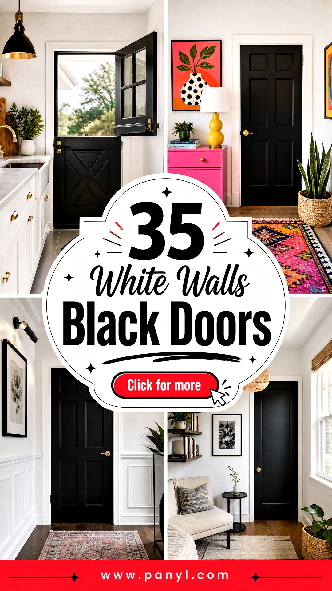 35 White Walls Black Doors for a Striking Modern Contrast - 35 White Walls Black Doors for a Striking Modern Contrast