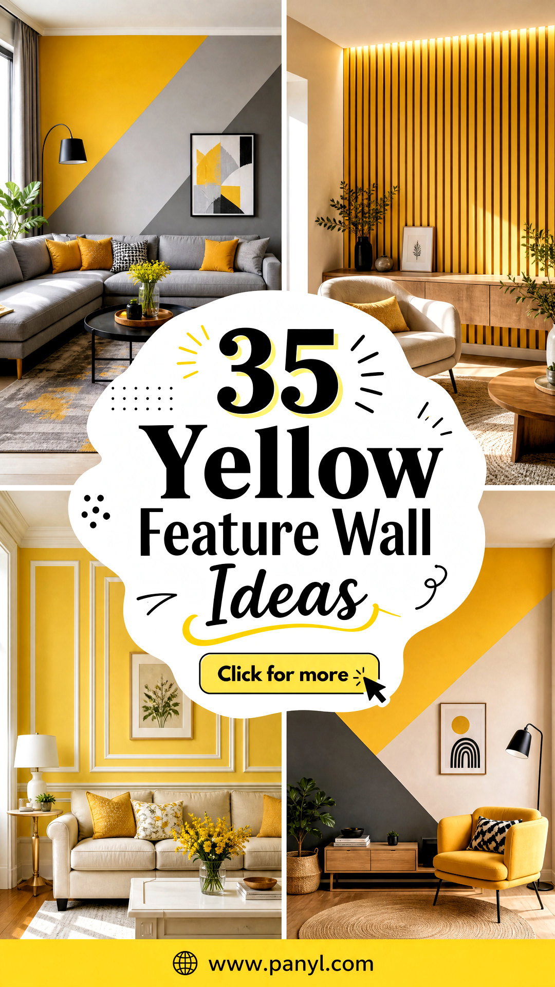 35 Yellow Feature Wall Ideas for Sunny Stylish Modern Rooms - 35 Yellow Feature Wall Ideas for Sunny, Stylish Modern Rooms