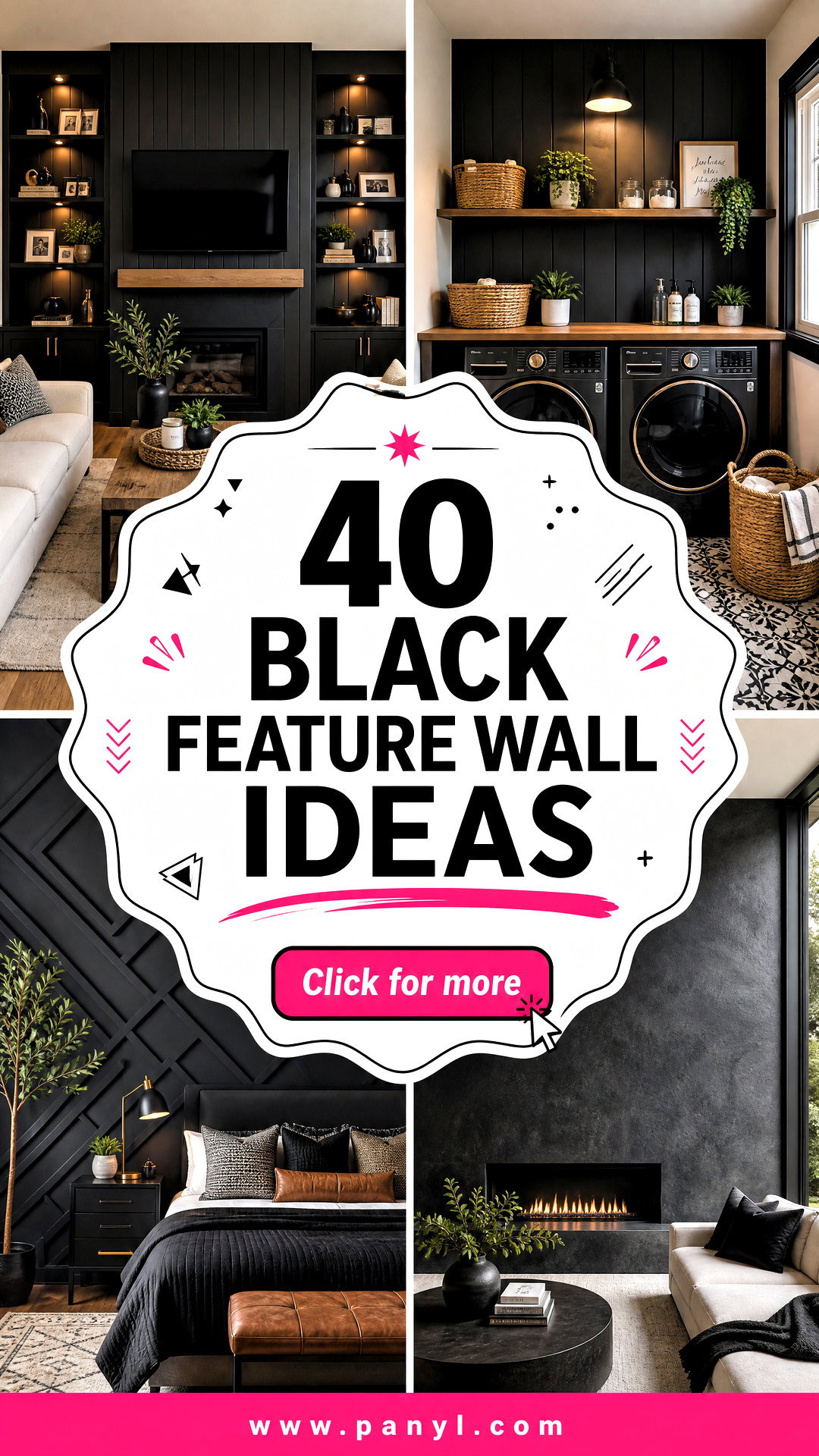 40 Black Feature Wall Ideas for Bold Modern Rooms That Wow - 40 Black Feature Wall Ideas for Bold, Modern Rooms That Wow