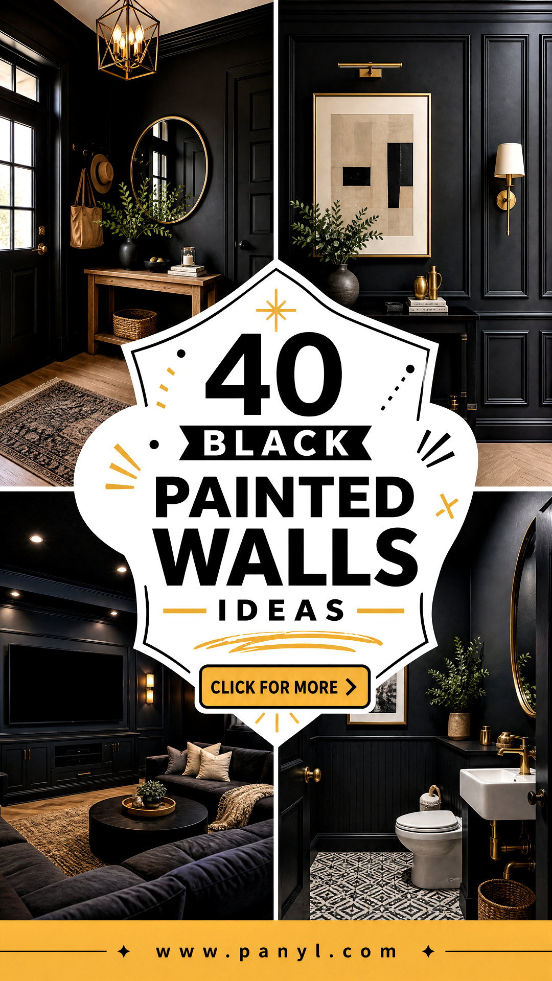 40 Black Painted Walls Ideas for Bold Dramatic Modern Rooms - 40 Black Painted Walls Ideas for Bold, Dramatic Modern Rooms