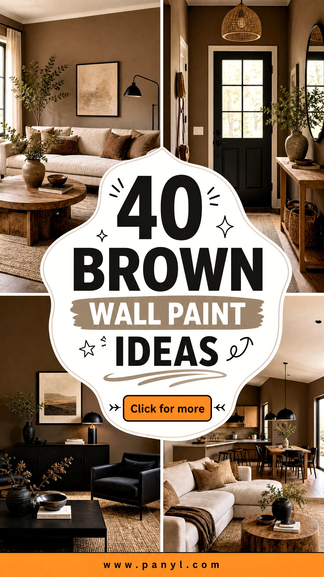40 Brown Wall Paint Ideas for Warm Grounded Modern Rooms - 40 Brown Wall Paint Ideas for Warm, Grounded Modern Rooms