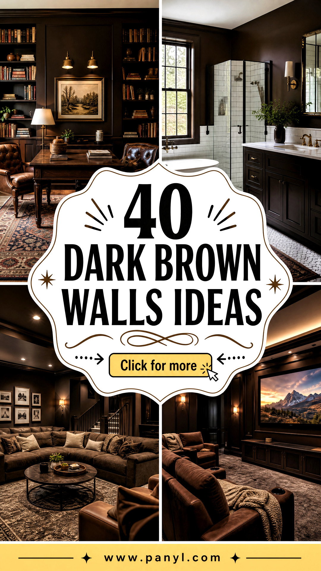 40 Dark Brown Walls Ideas for Warm Sophisticated Rooms - 40 Dark Brown Walls Ideas for Warm, Sophisticated Rooms